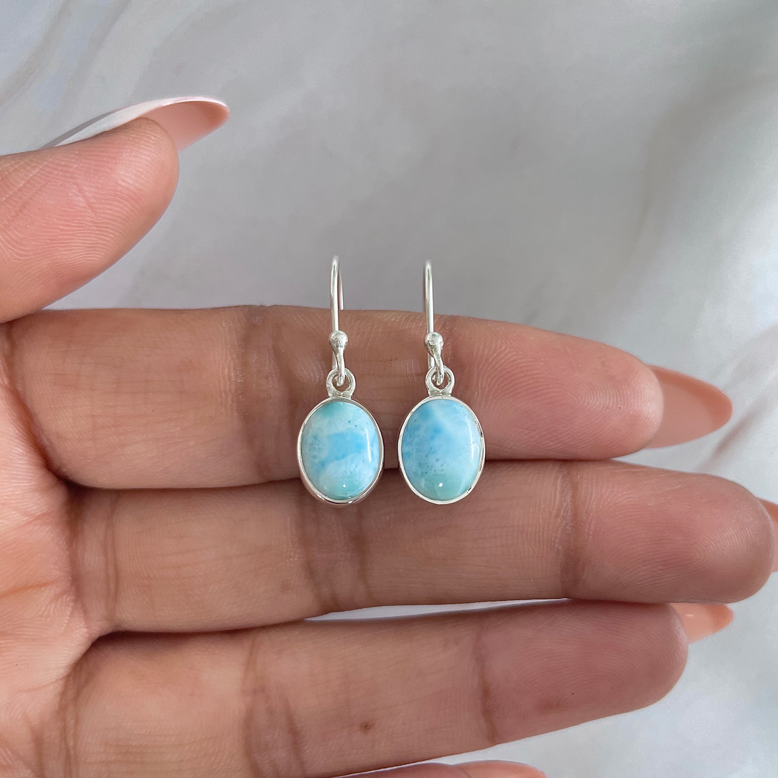 Larimar Earring-(LAR-E-1496.)