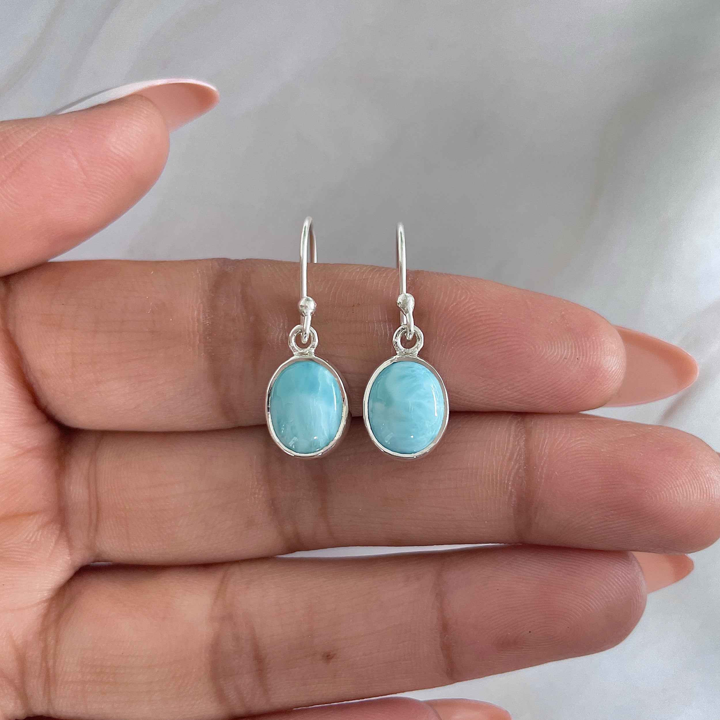 Larimar Earring-(LAR-E-1497.)