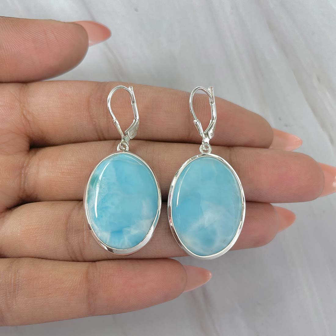 Larimar Earring-(LAR-E-150.)