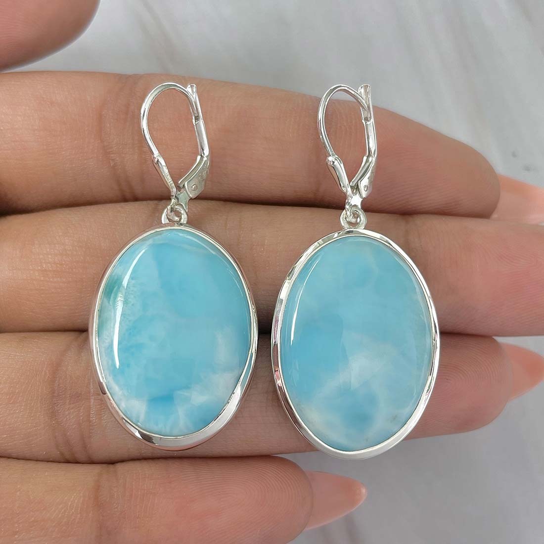 Larimar Earring-(LAR-E-150.)