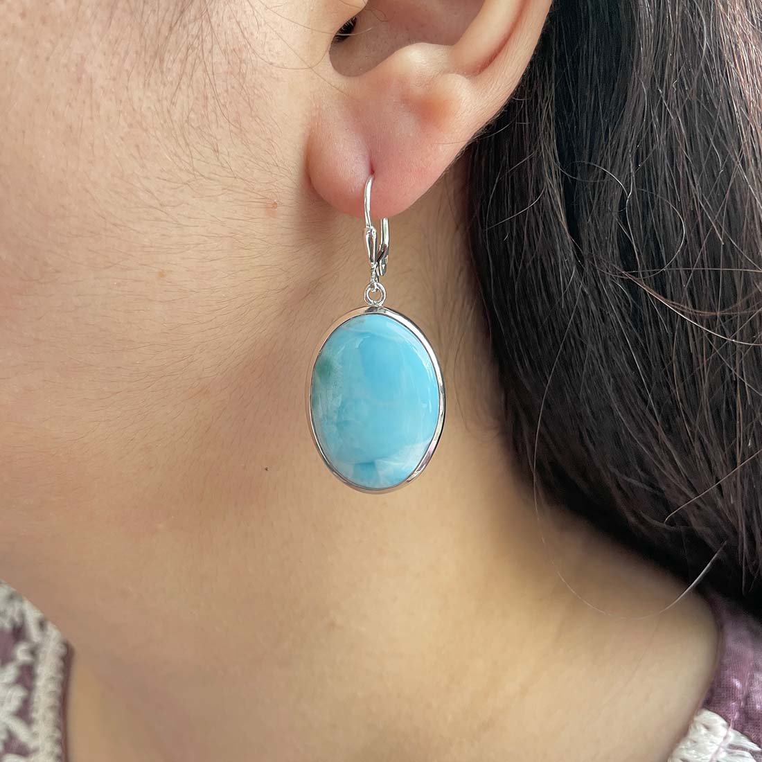 Larimar Earring-(LAR-E-150.)