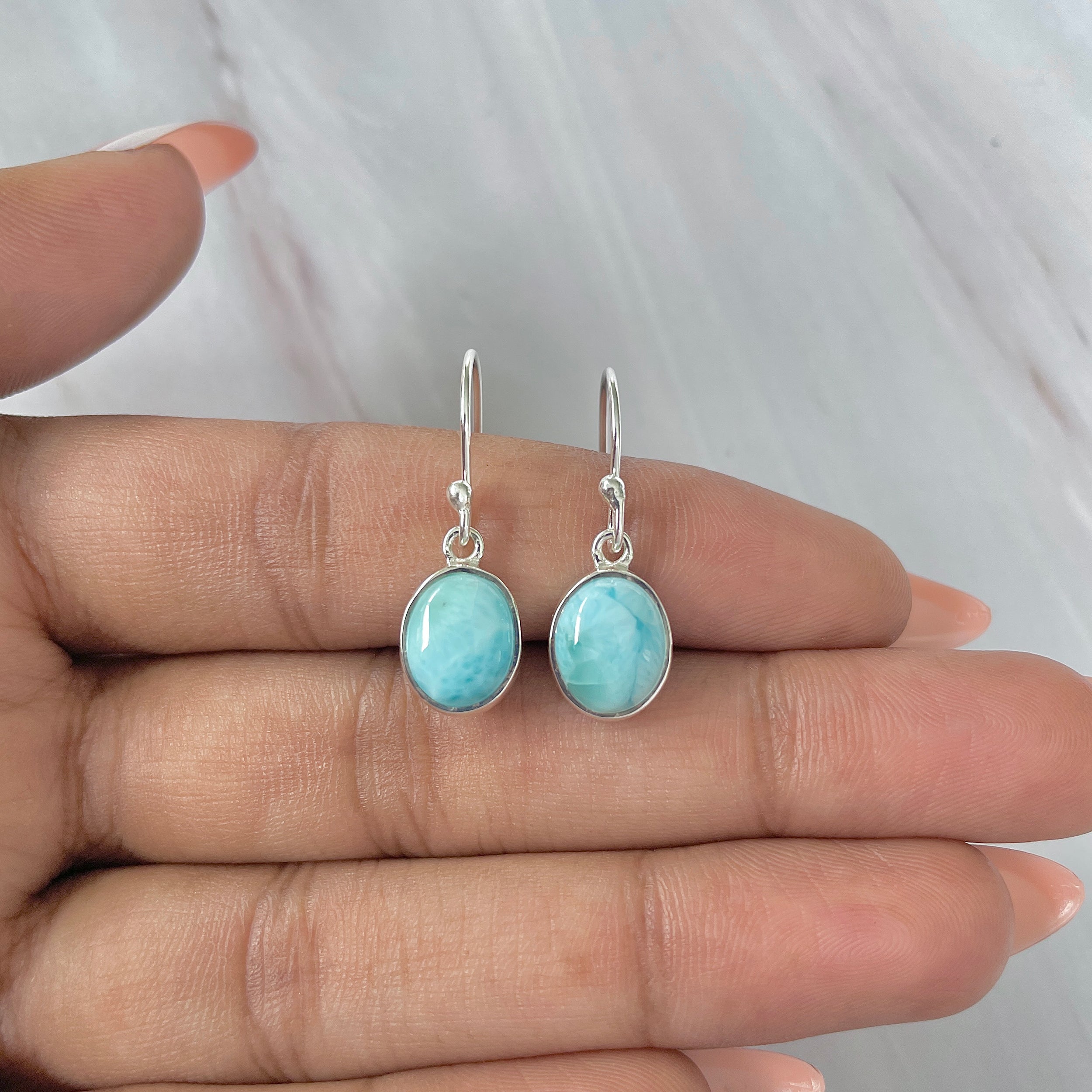 Larimar Earring-(LAR-E-1508.)