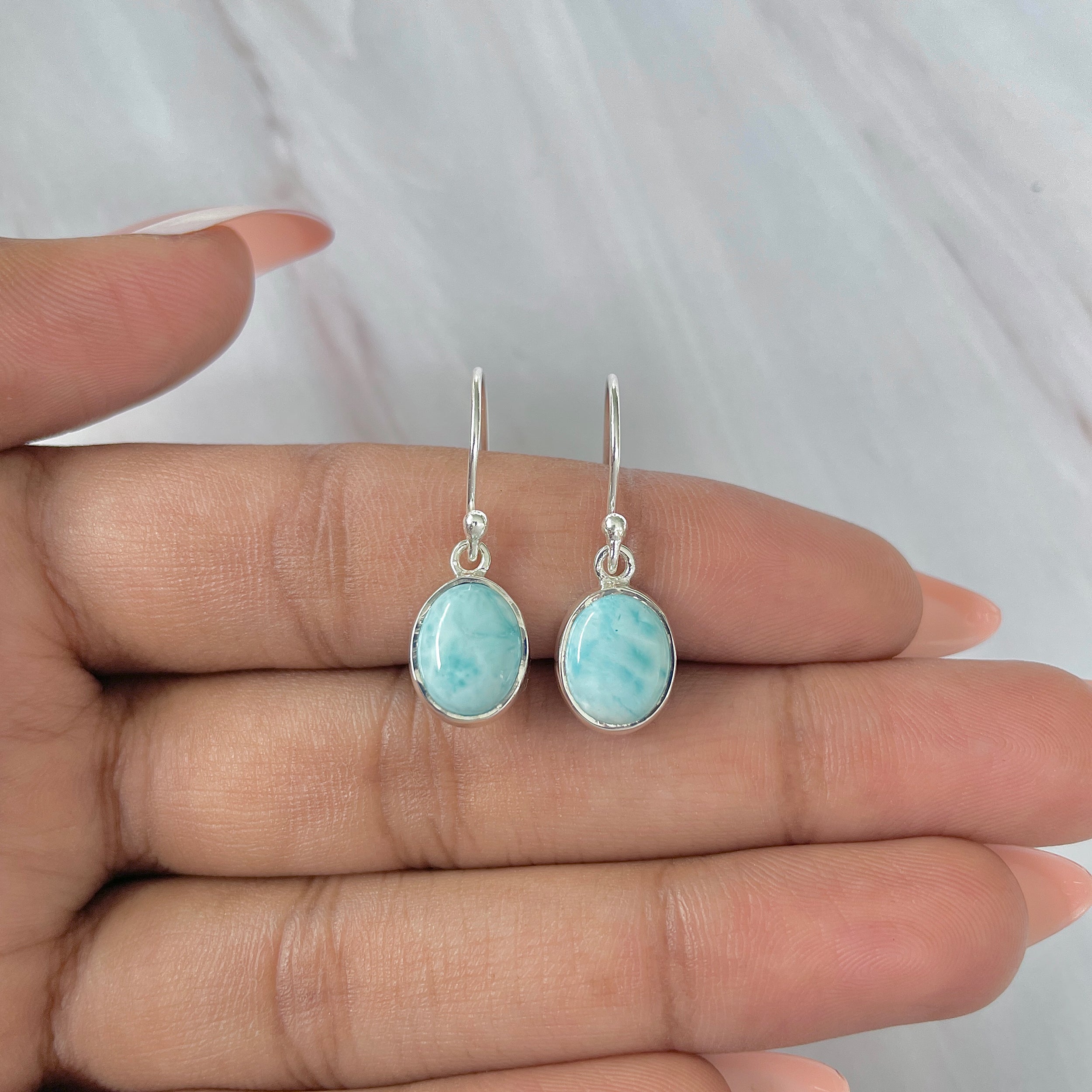 Larimar Earring-(LAR-E-1509.)