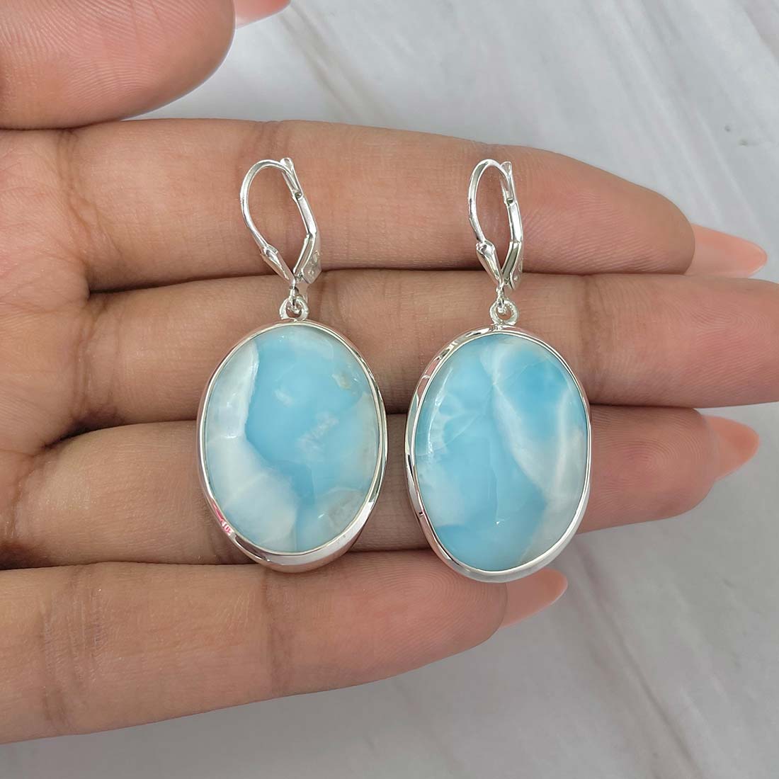 Larimar Earring-(LAR-E-151.)