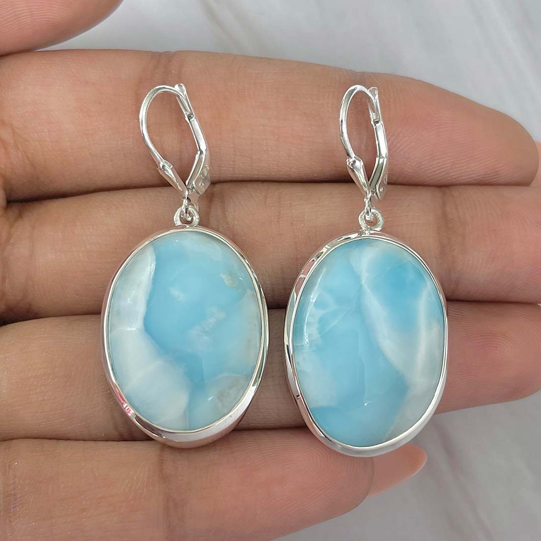Larimar Earring-(LAR-E-151.)