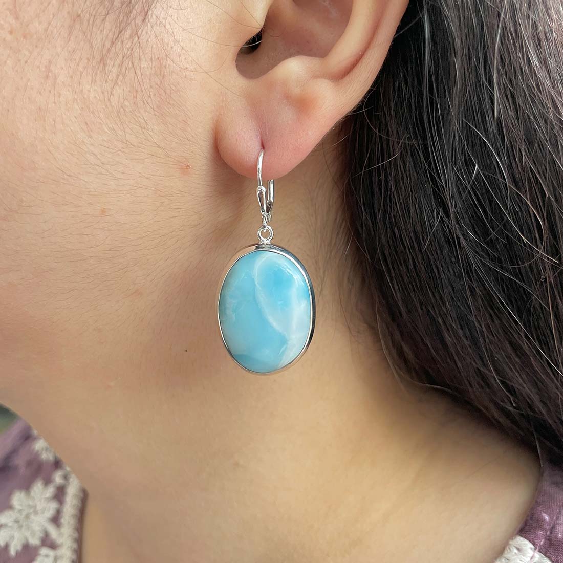 Larimar Earring-(LAR-E-151.)