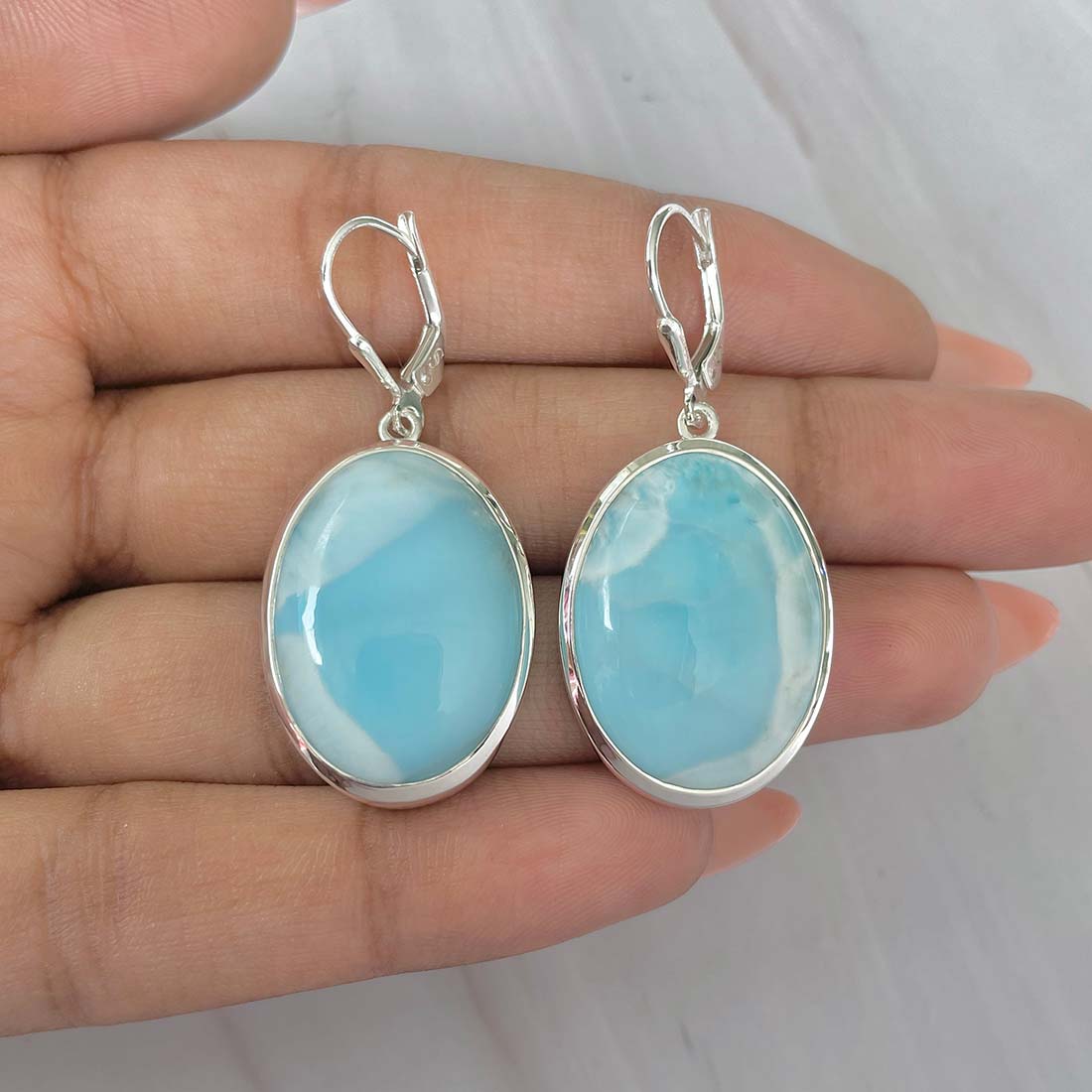 Larimar Earring-(LAR-E-152.)