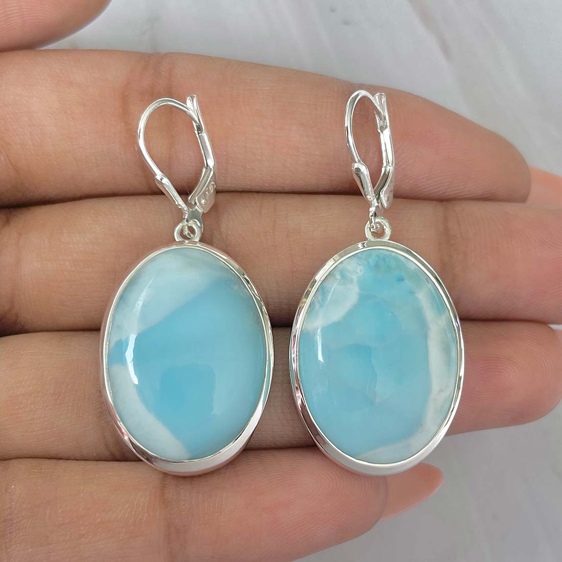 Larimar Earring-(LAR-E-152.)