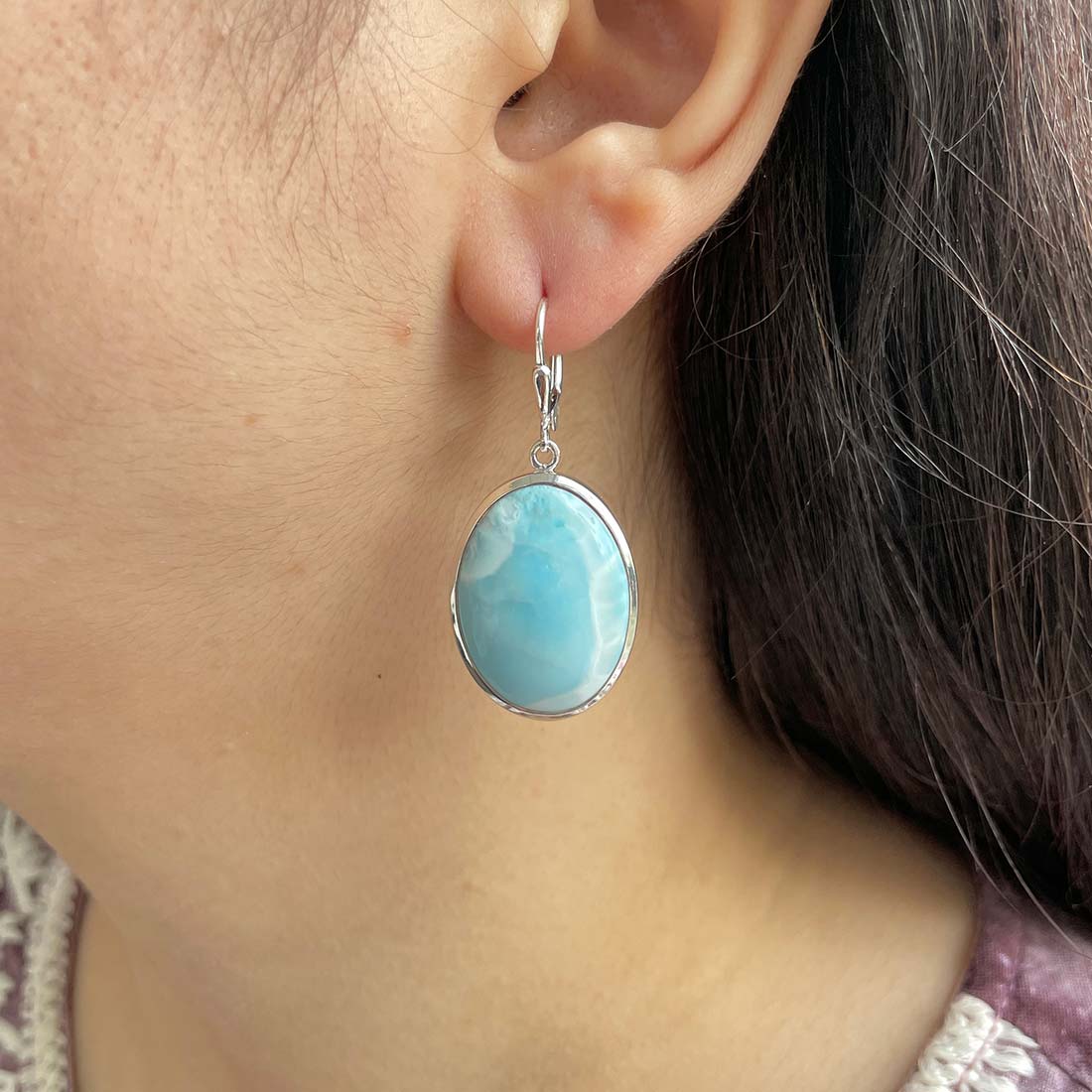 Larimar Earring-(LAR-E-152.)