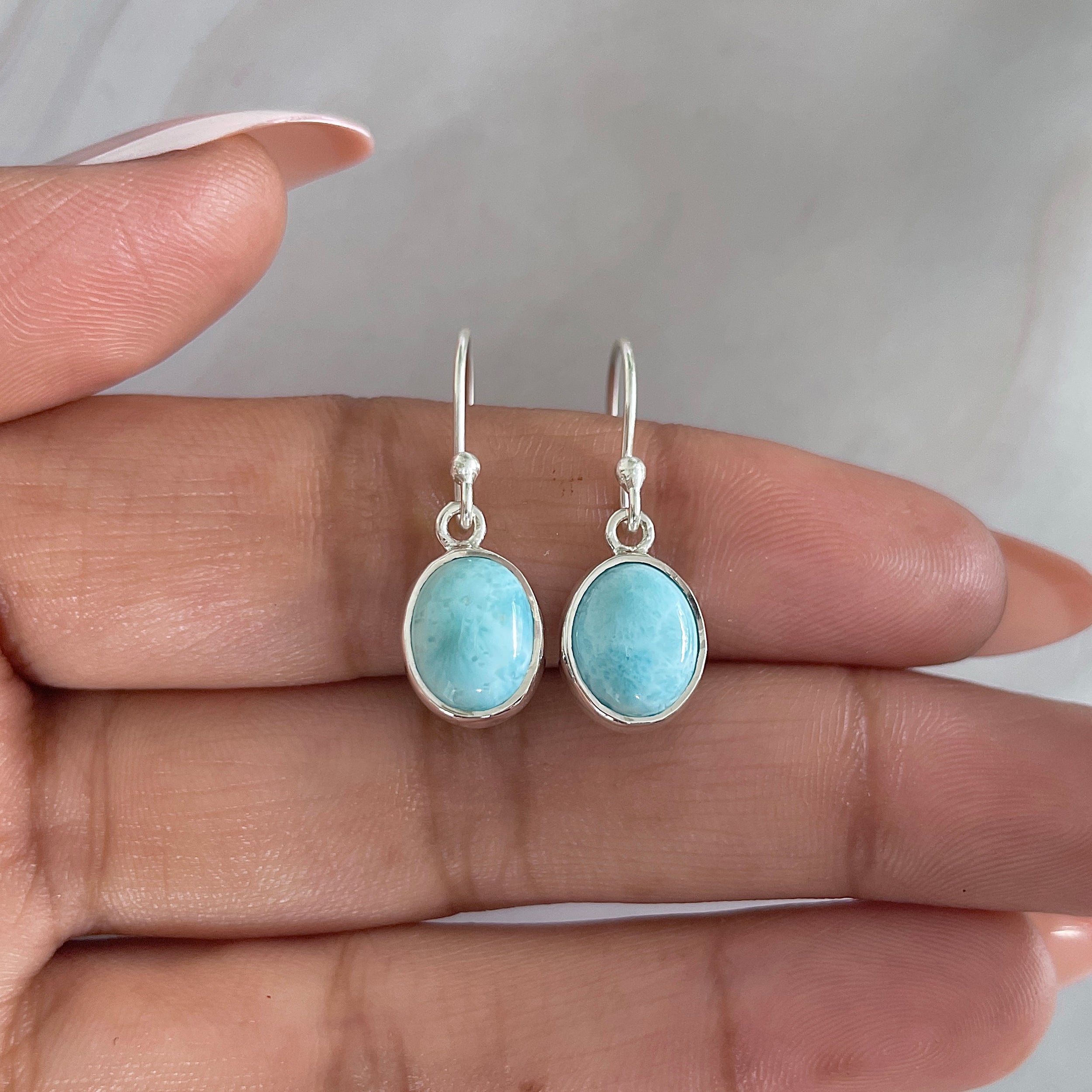 Larimar Earring-(LAR-E-1526.)