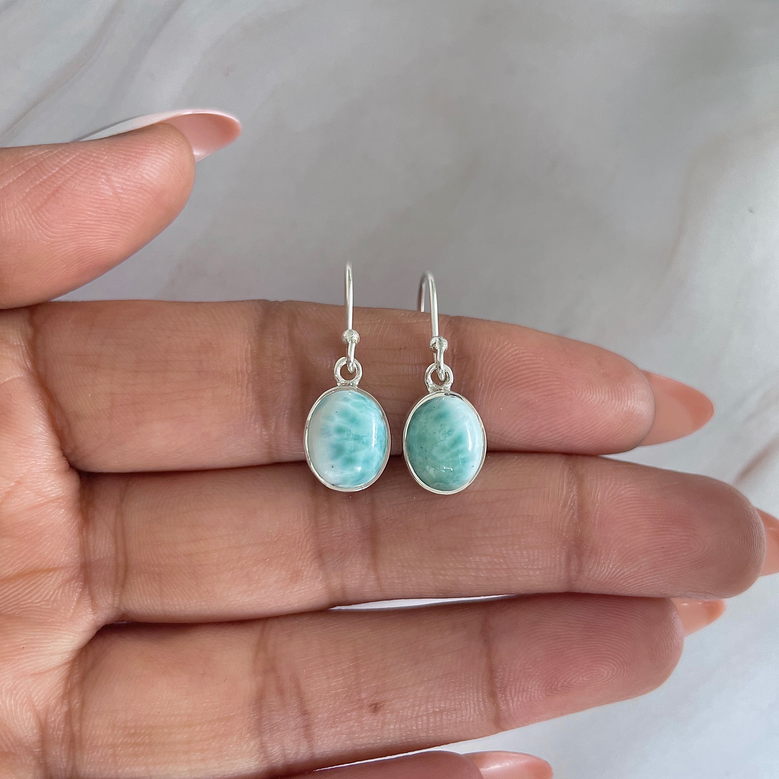 Larimar Earring-(LAR-E-1528.)