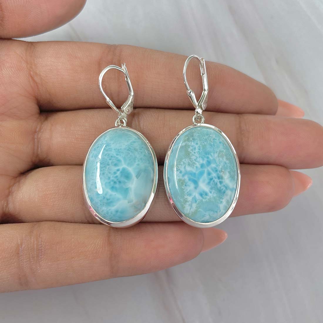 Larimar Earring-(LAR-E-153.)