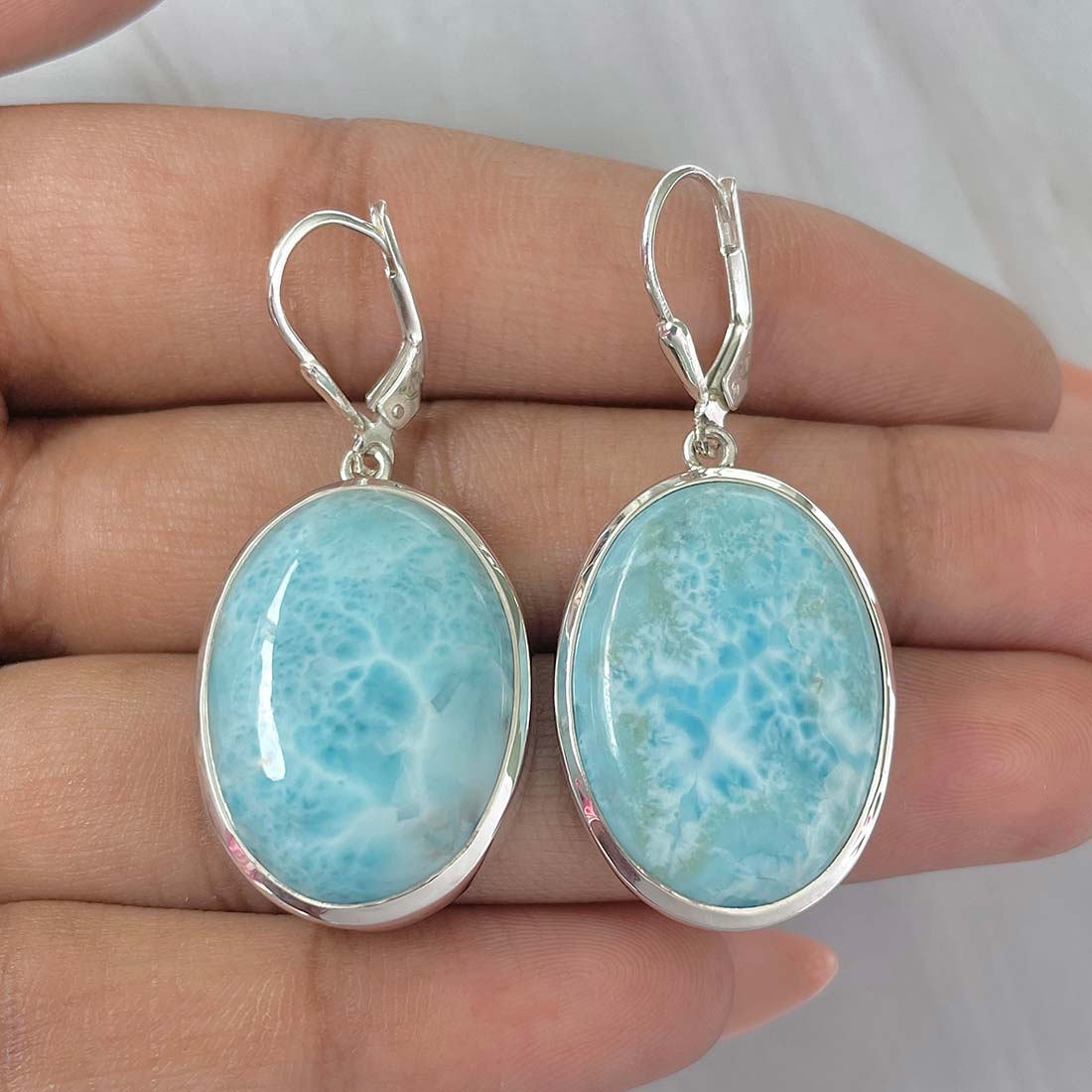 Larimar Earring-(LAR-E-153.)