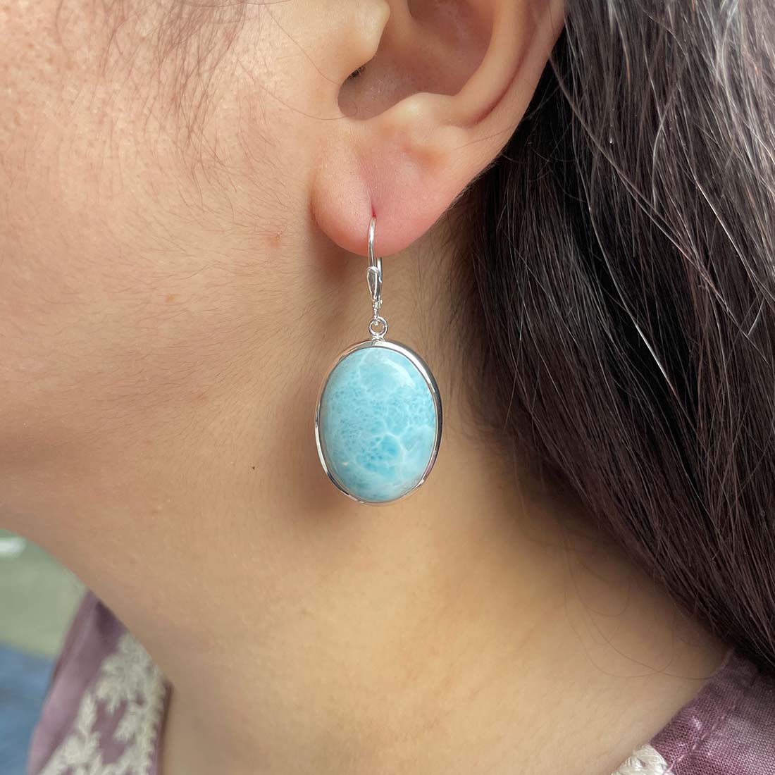 Larimar Earring-(LAR-E-153.)