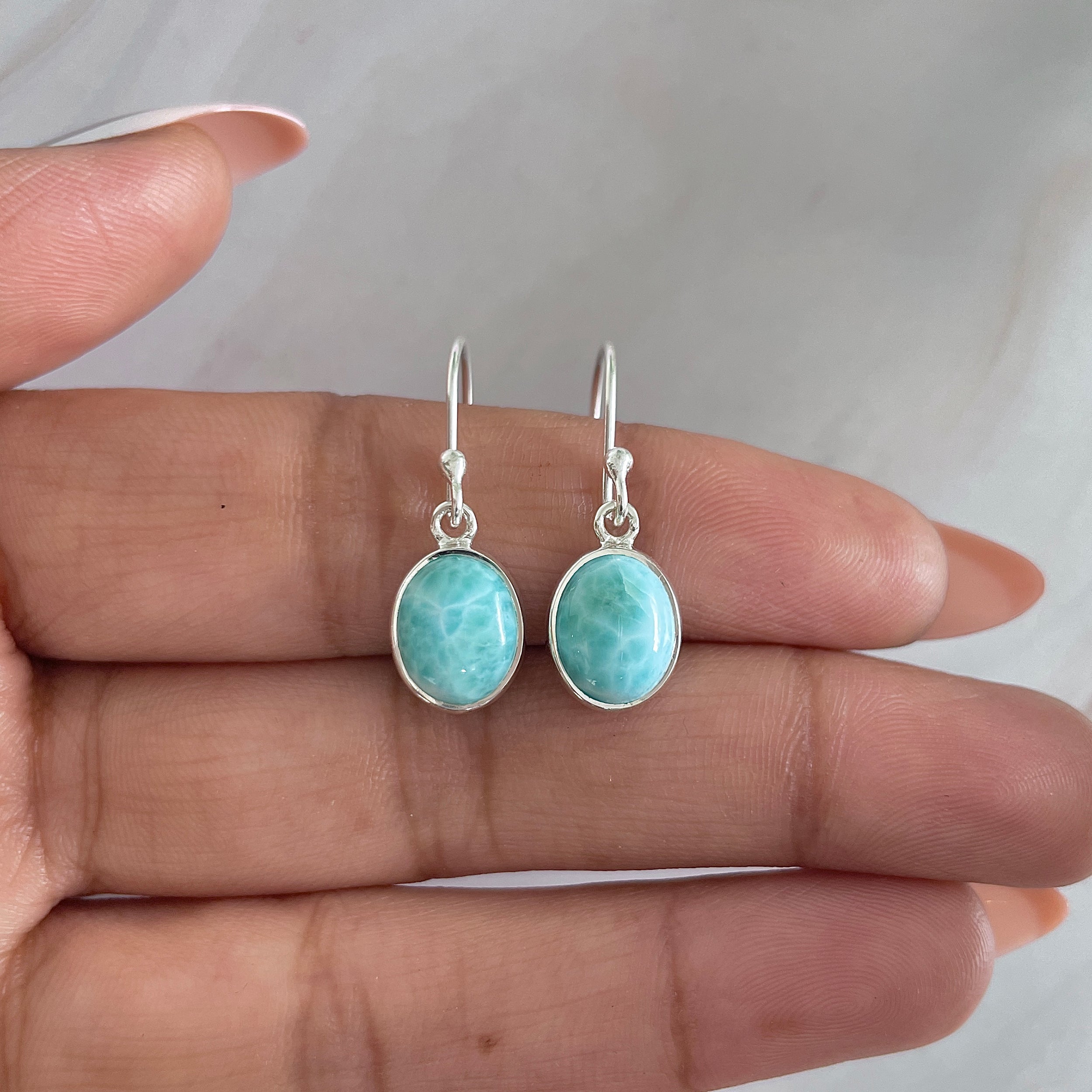 Larimar Earring-(LAR-E-1533.)