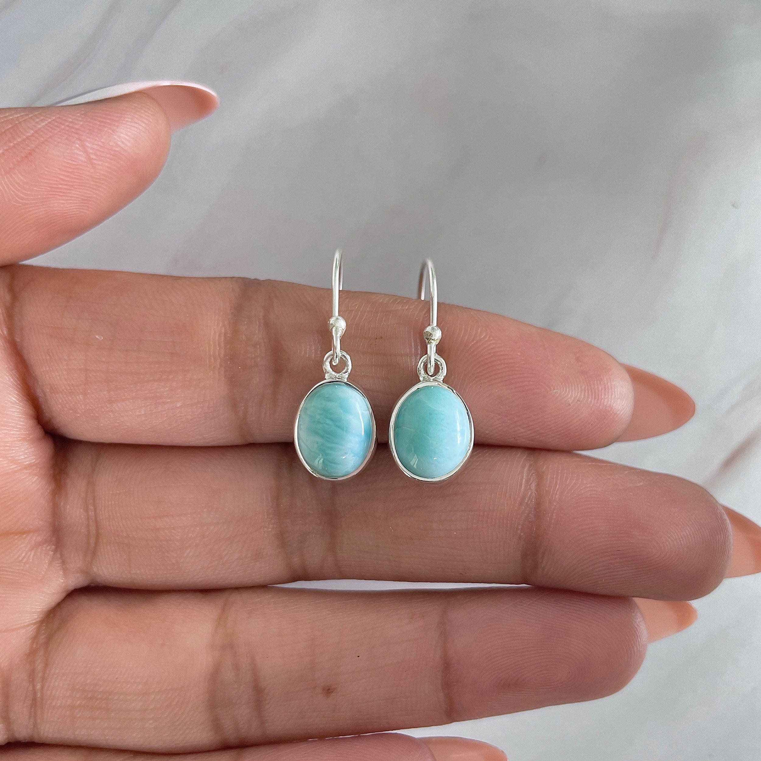 Larimar Earring-(LAR-E-1535.)