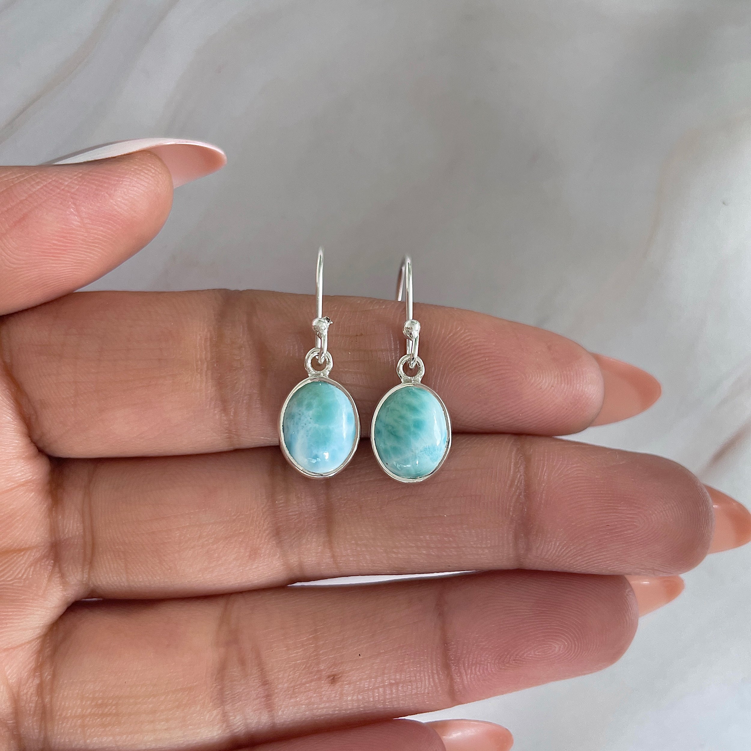 Larimar Earring-(LAR-E-1536.)