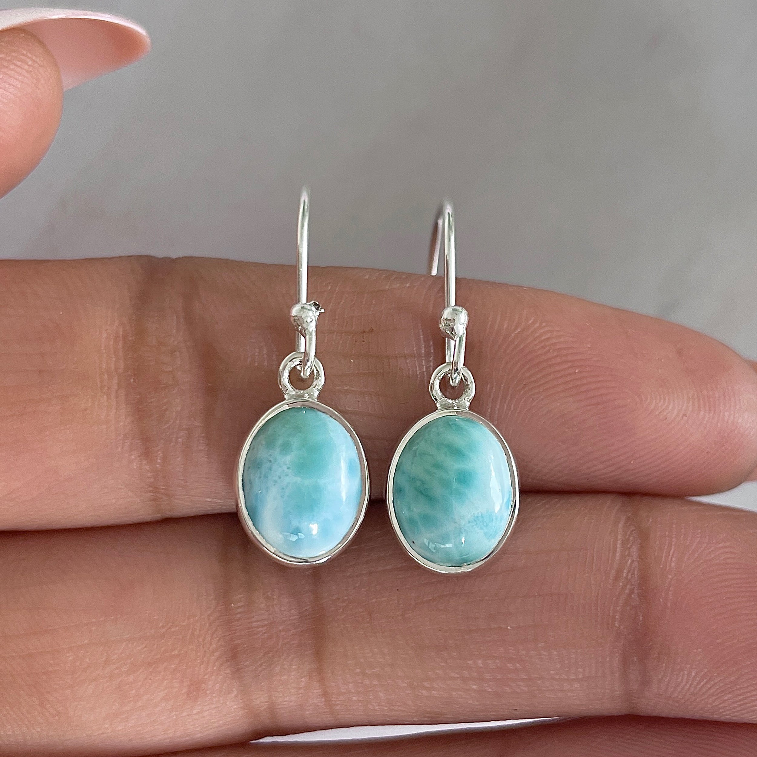 Larimar Earring-(LAR-E-1536.)
