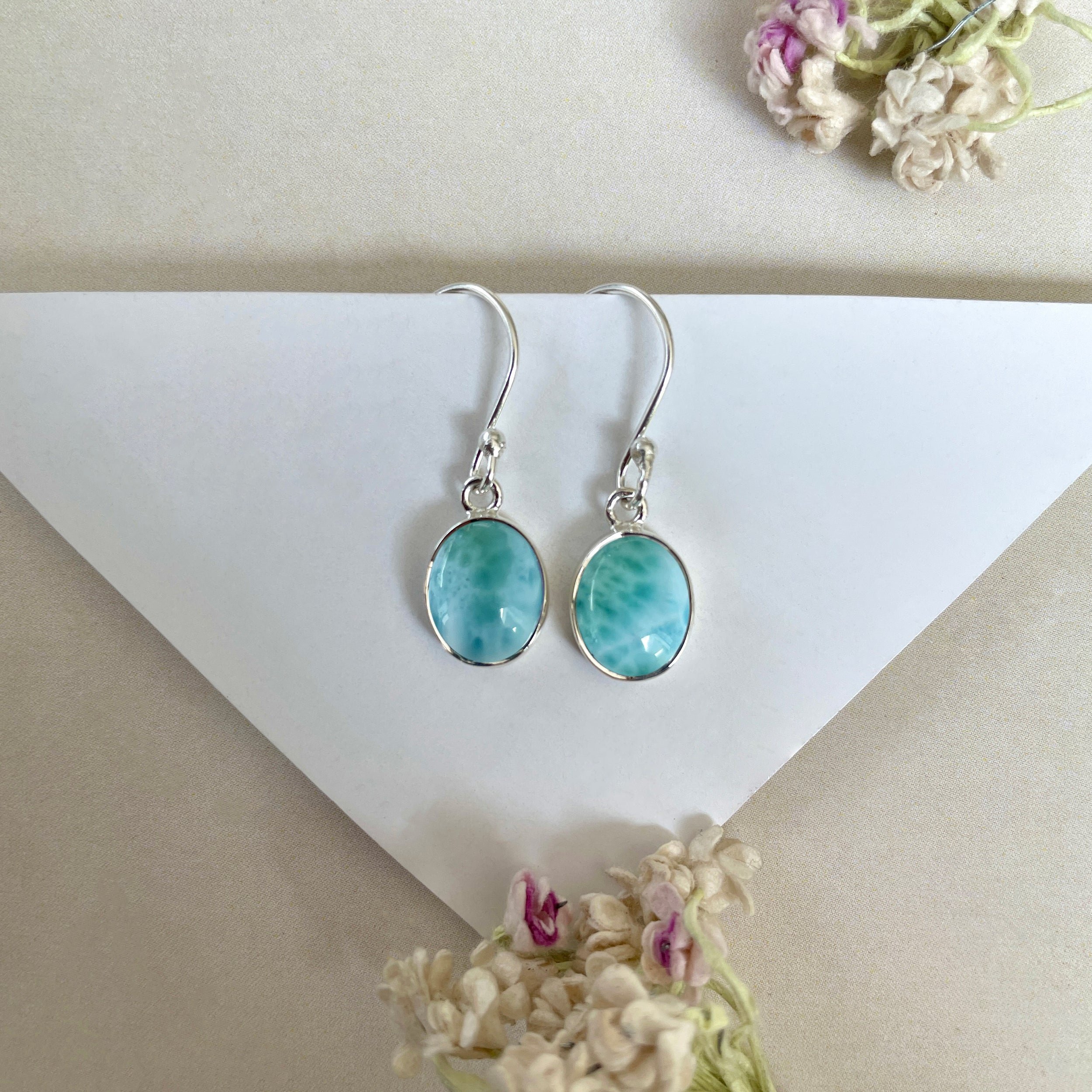 Larimar Earring-(LAR-E-1536.)