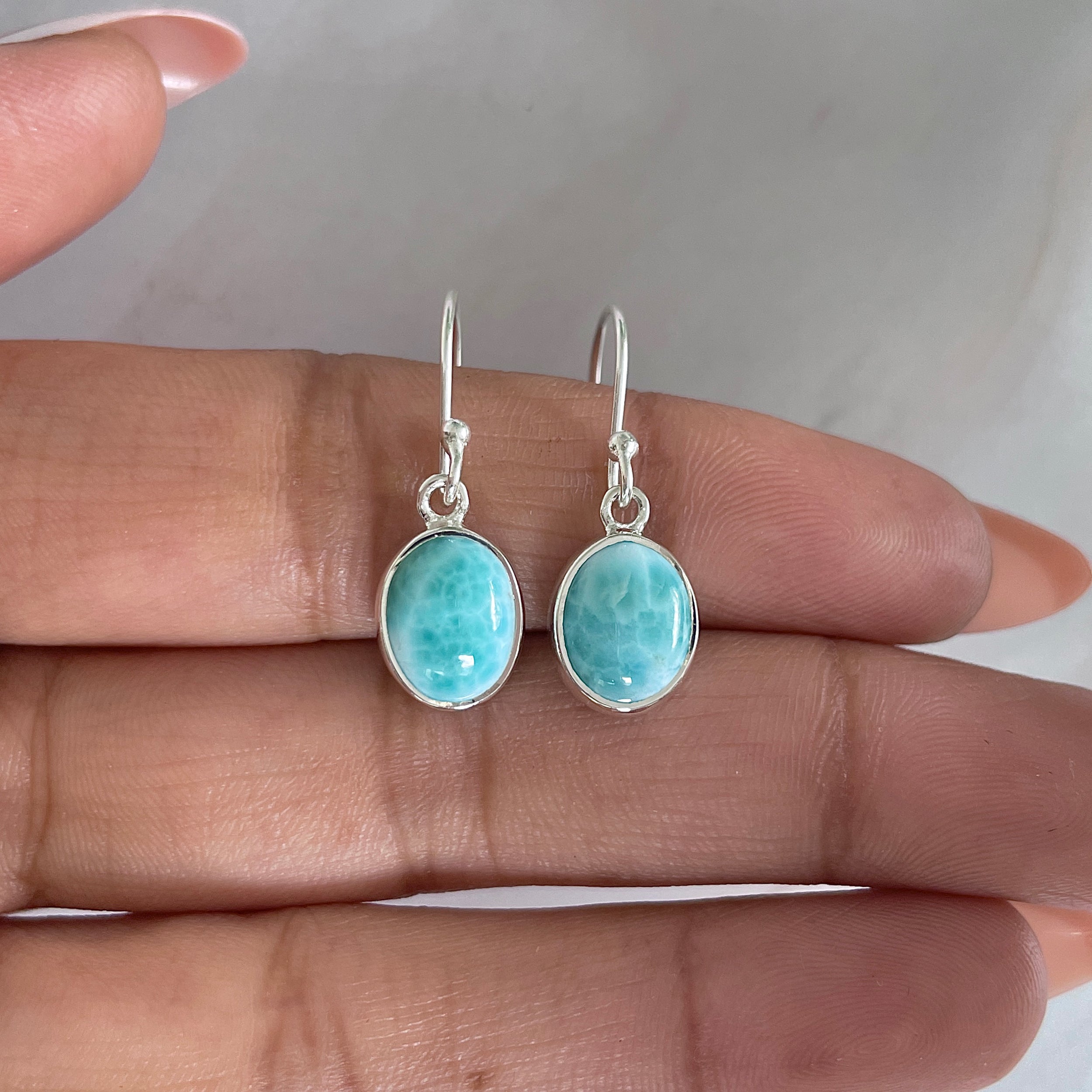 Larimar Earring-(LAR-E-1537.)