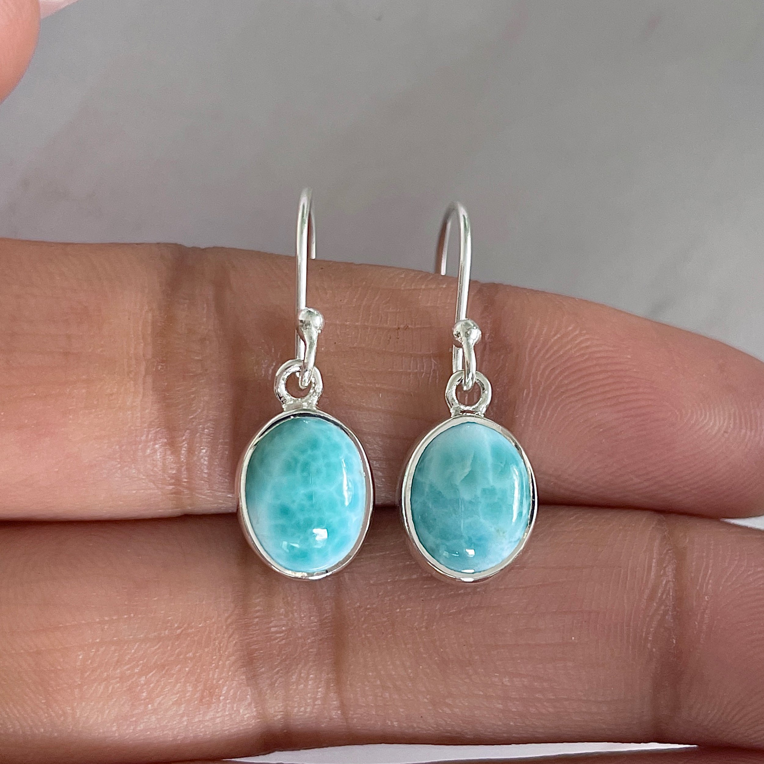 Larimar Earring-(LAR-E-1537.)