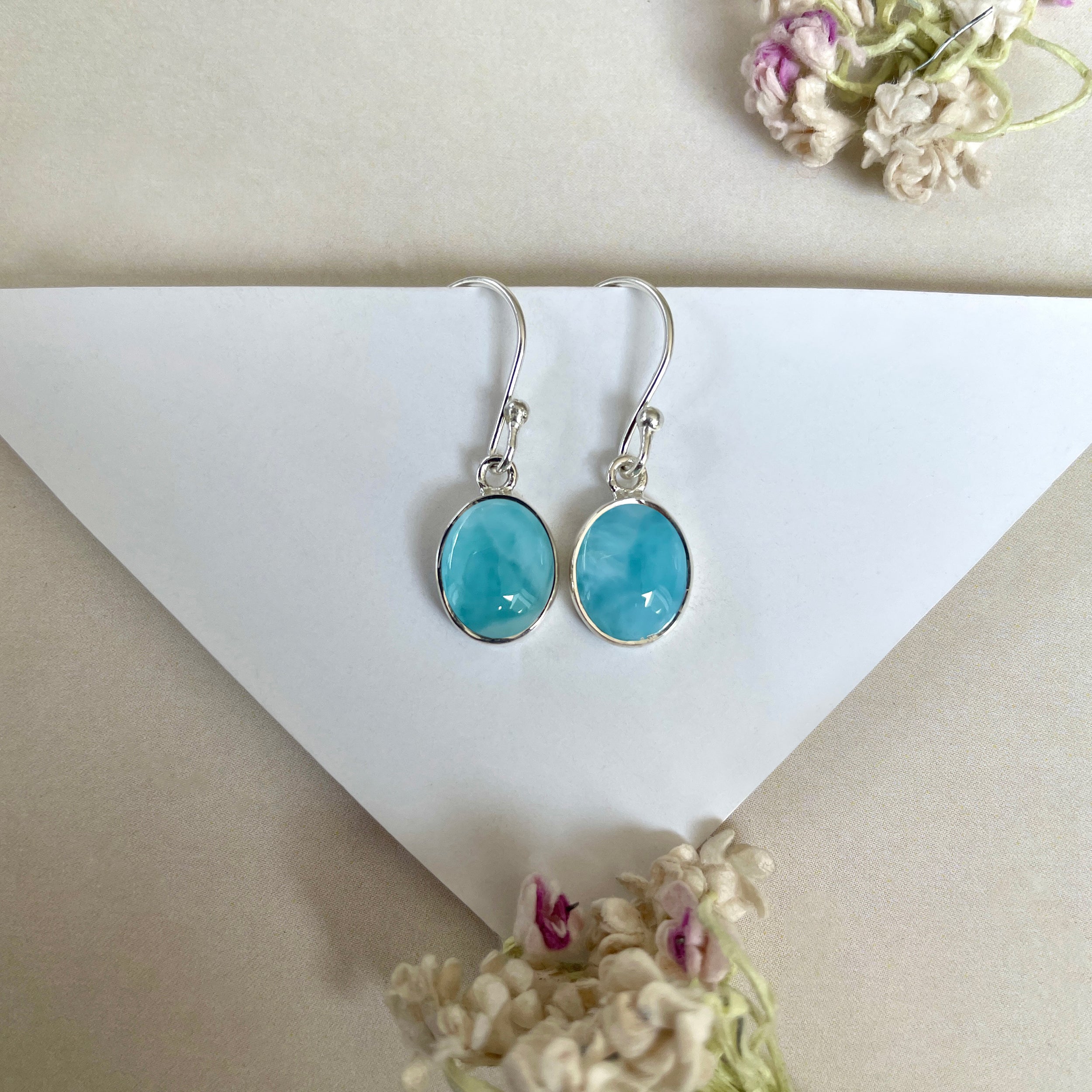 Larimar Earring-(LAR-E-1538.)