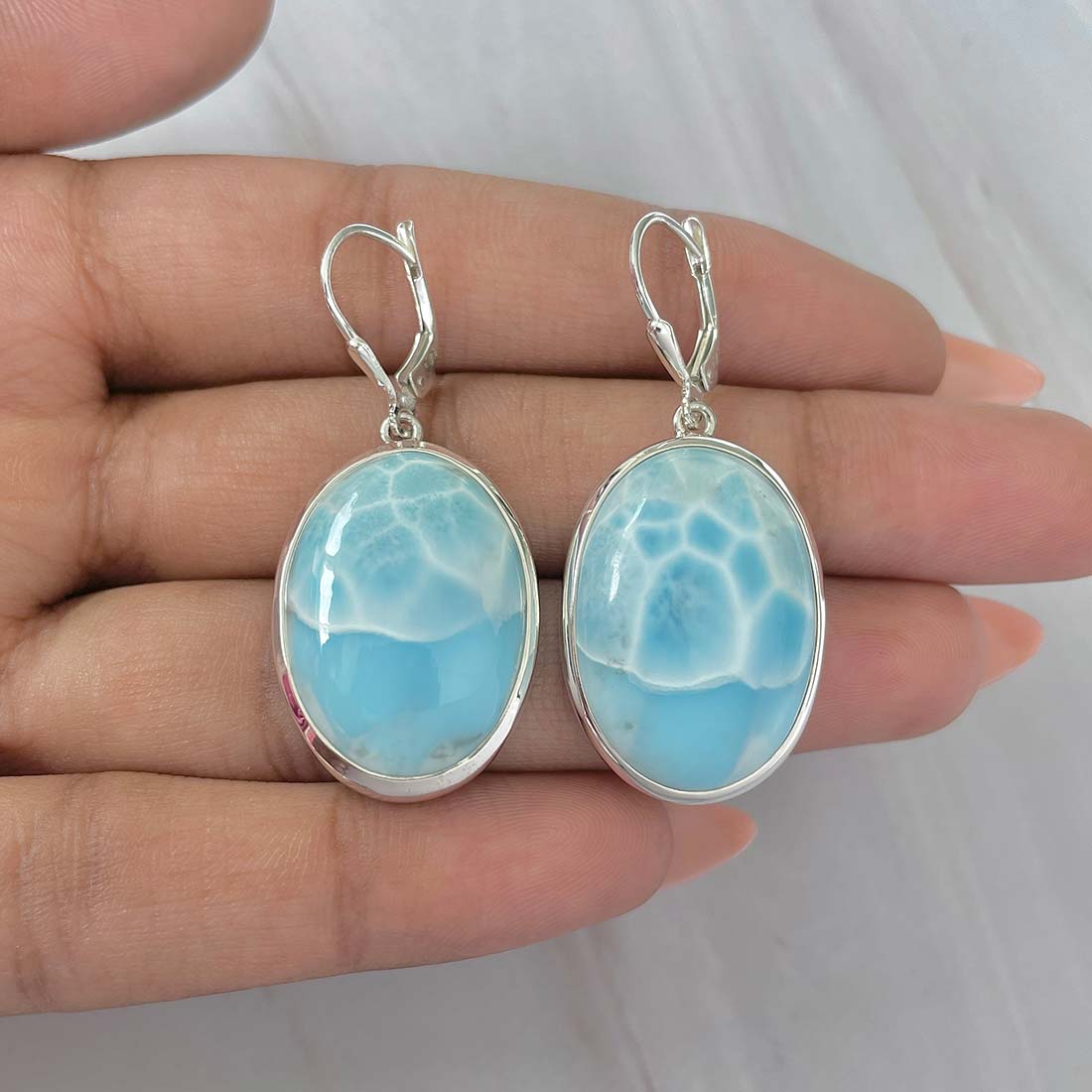 Larimar Earring-(LAR-E-154.)