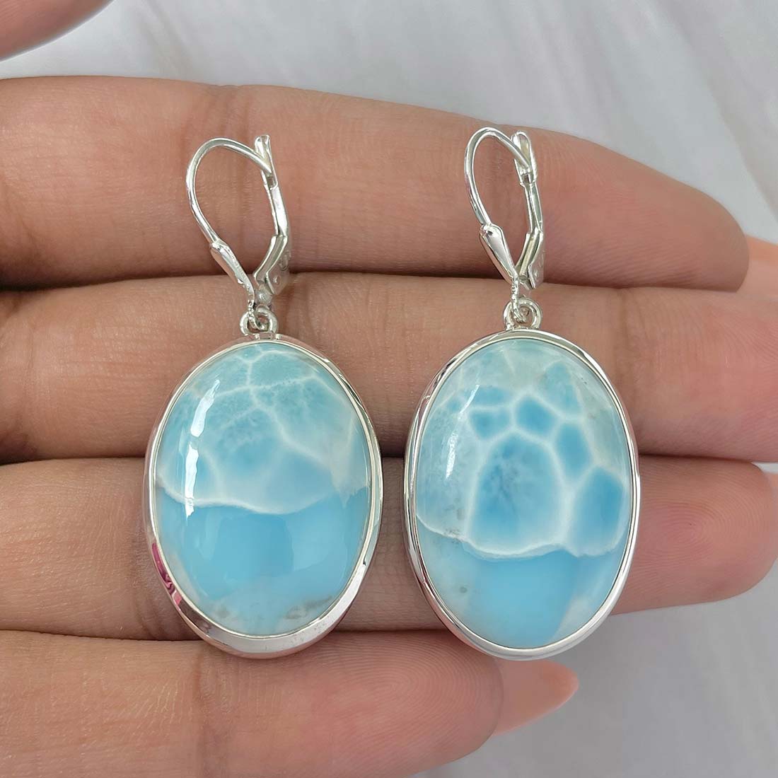 Larimar Earring-(LAR-E-154.)