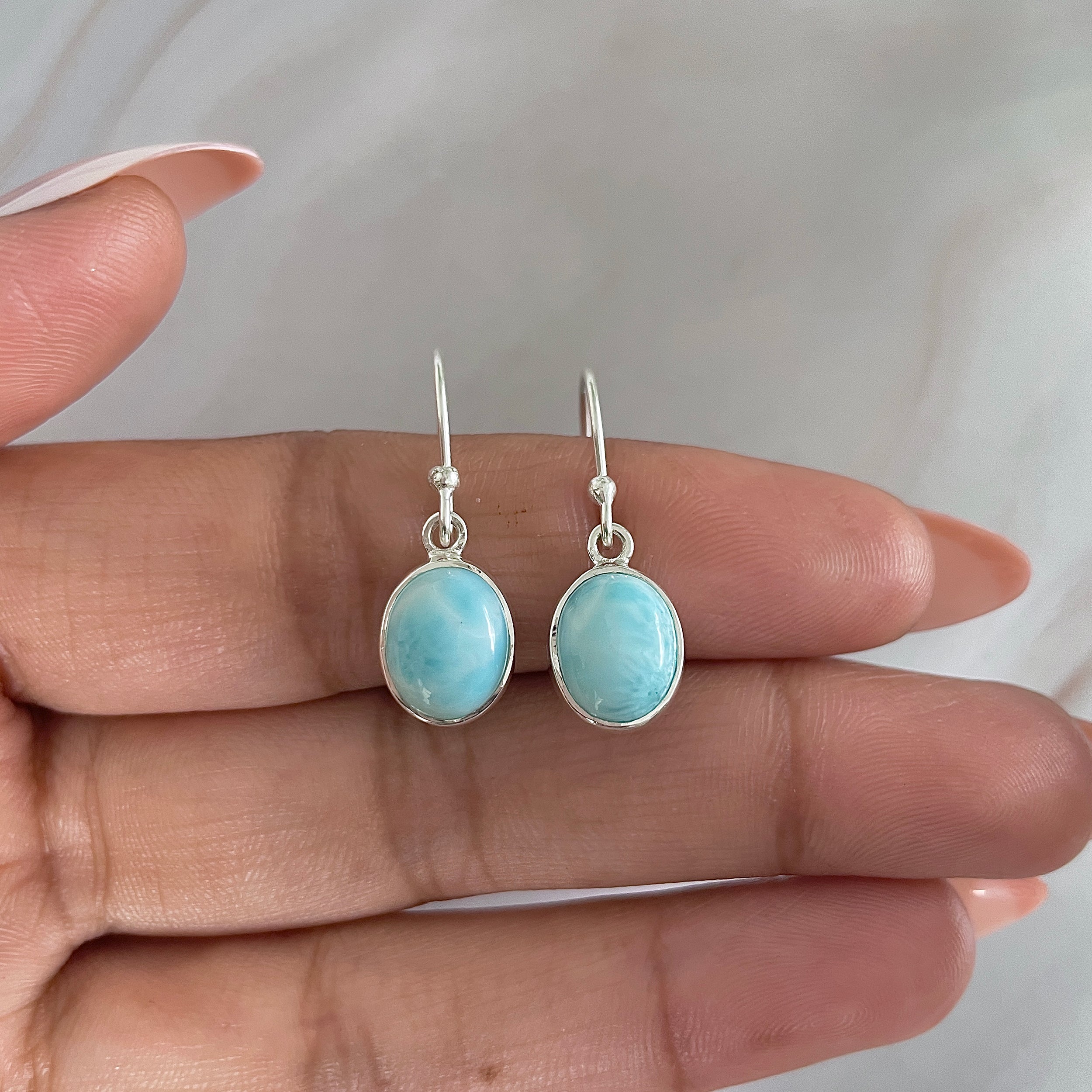 Larimar Earring-(LAR-E-1540.)