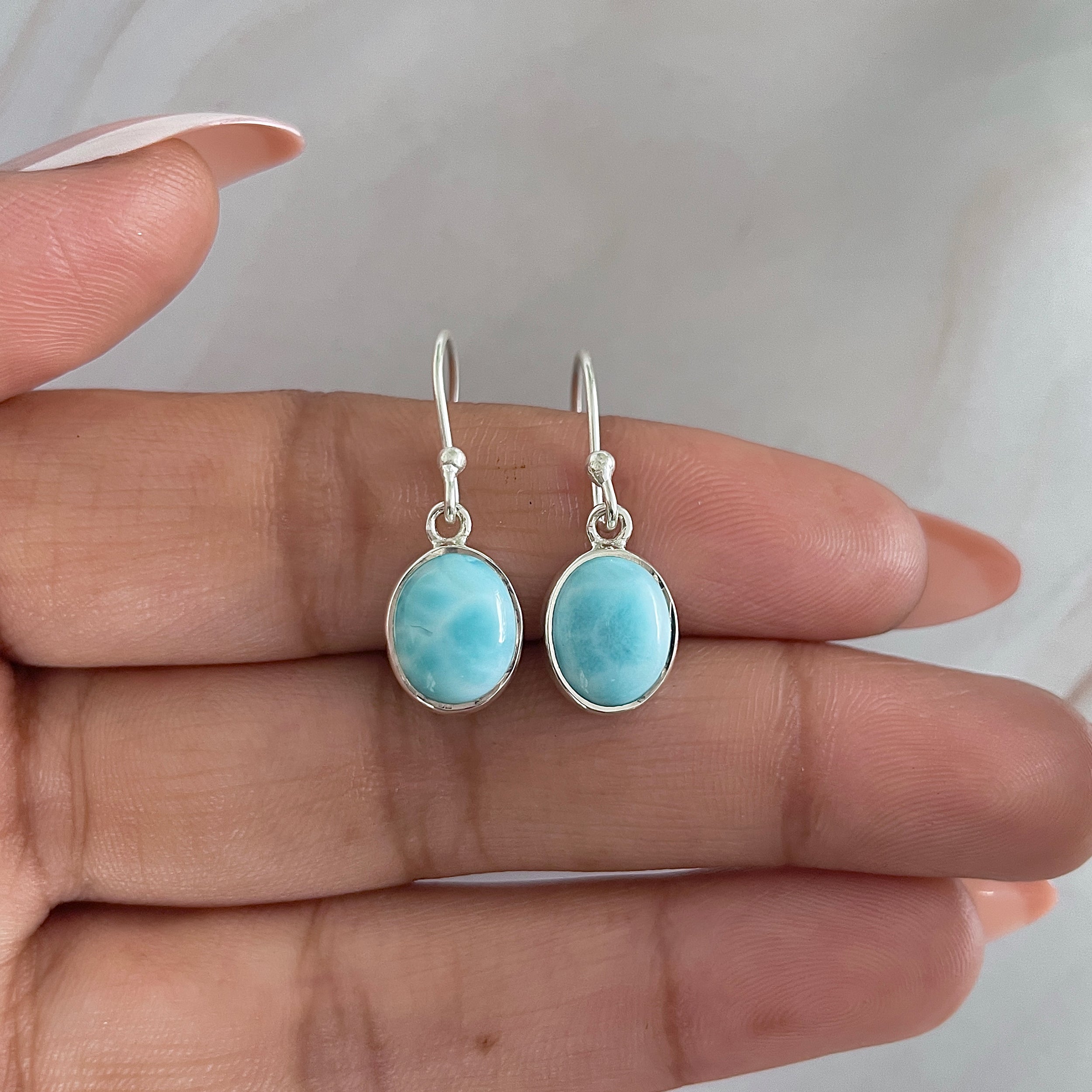Larimar Earring-(LAR-E-1541.)