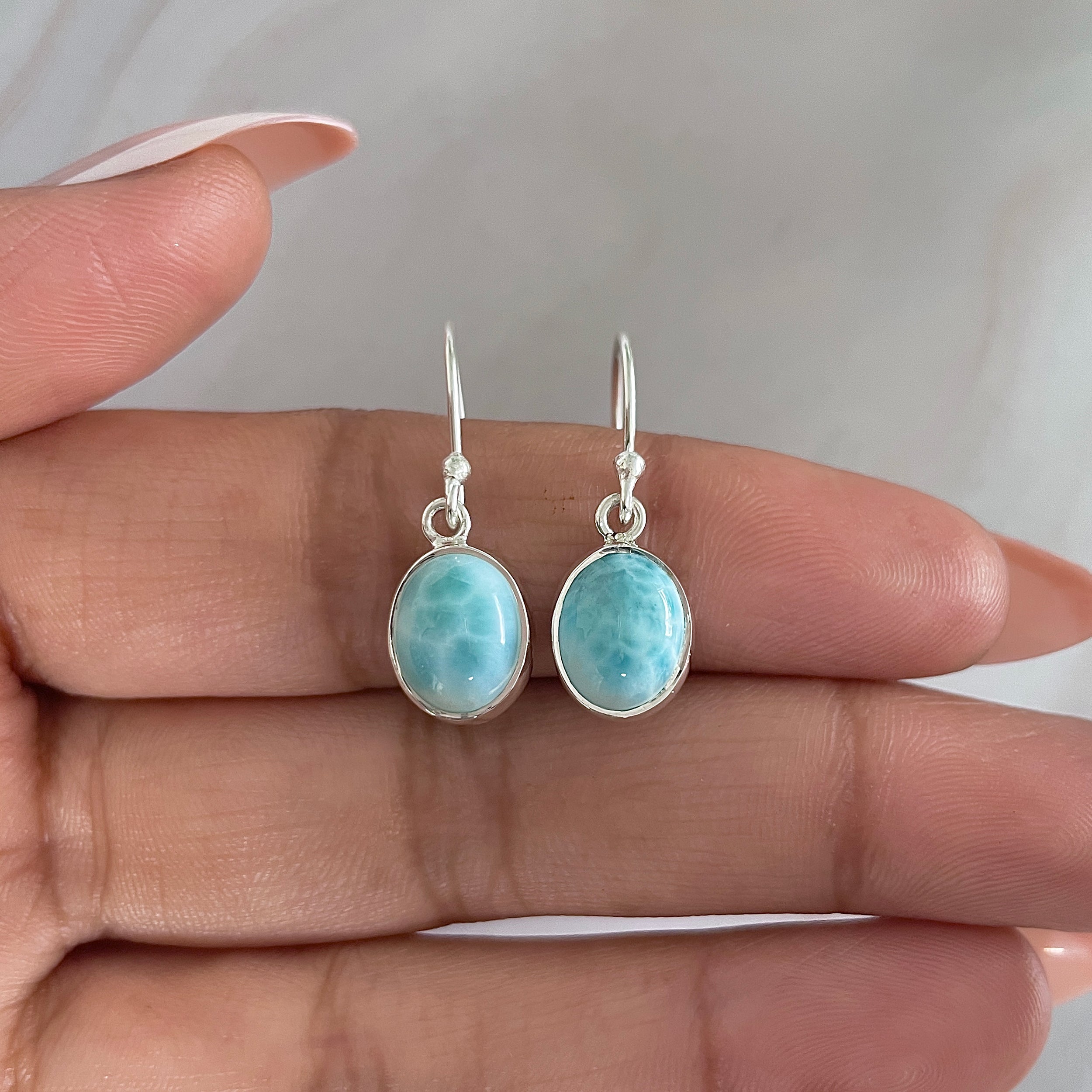 Larimar Earring-(LAR-E-1543.)