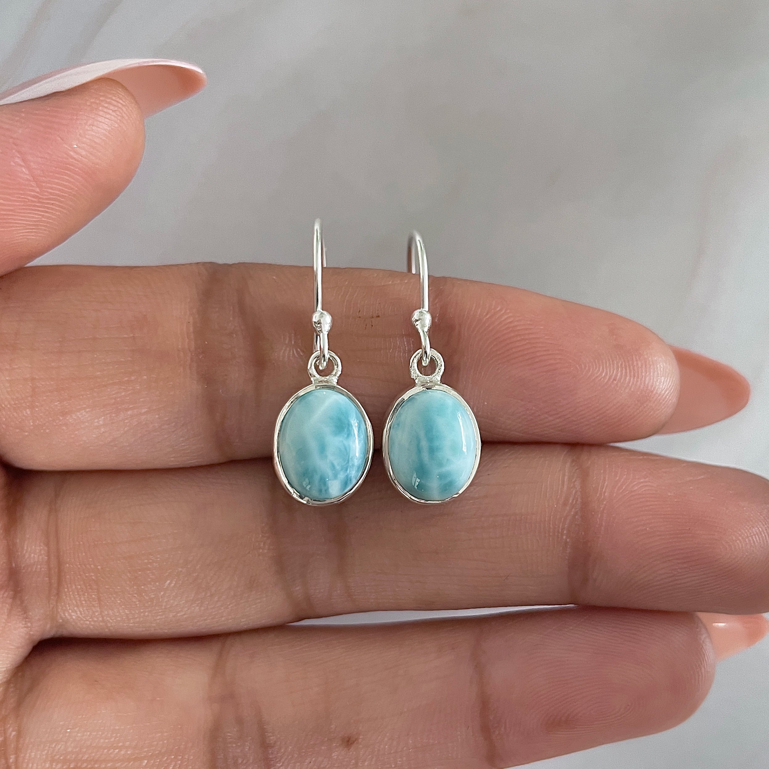 Larimar Earring-(LAR-E-1545.)