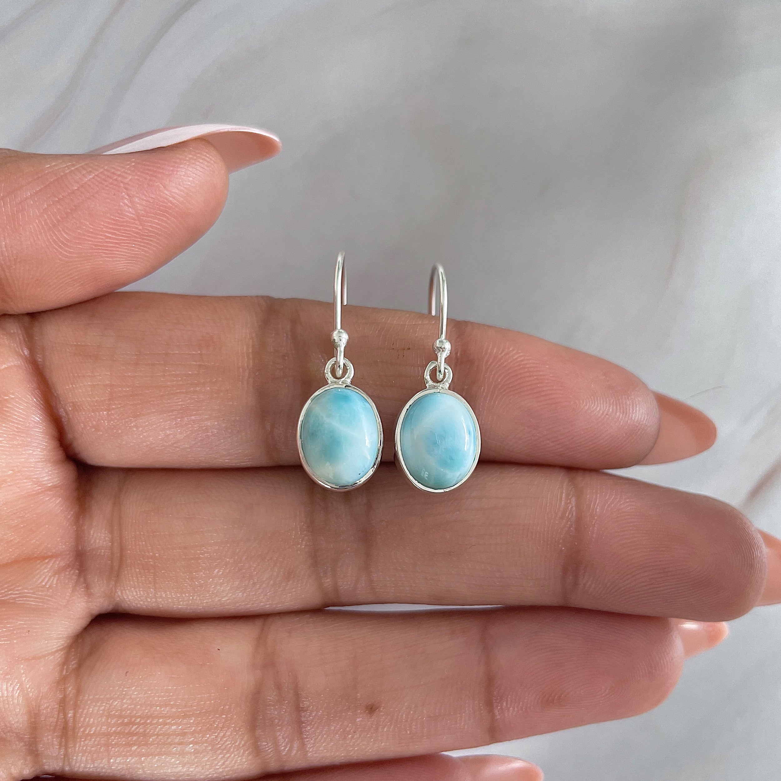 Larimar Earring-(LAR-E-1546.)