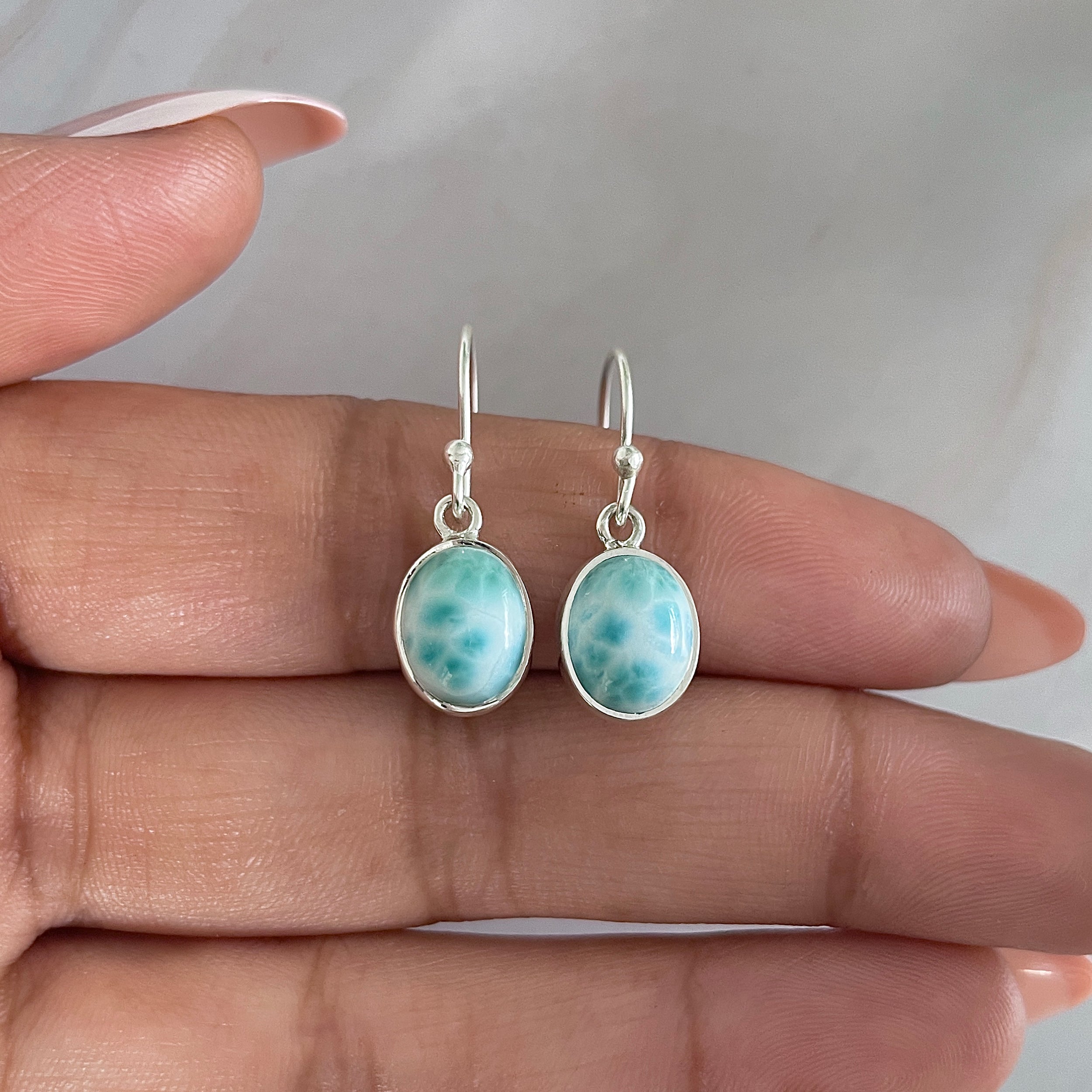 Larimar Earring-(LAR-E-1547.)
