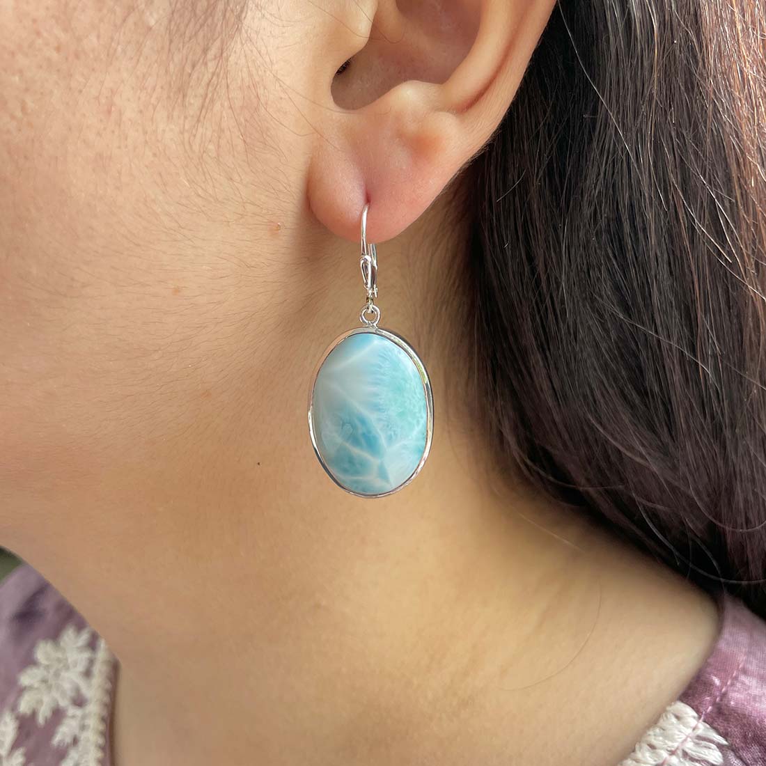 Larimar Earring-(LAR-E-155.)