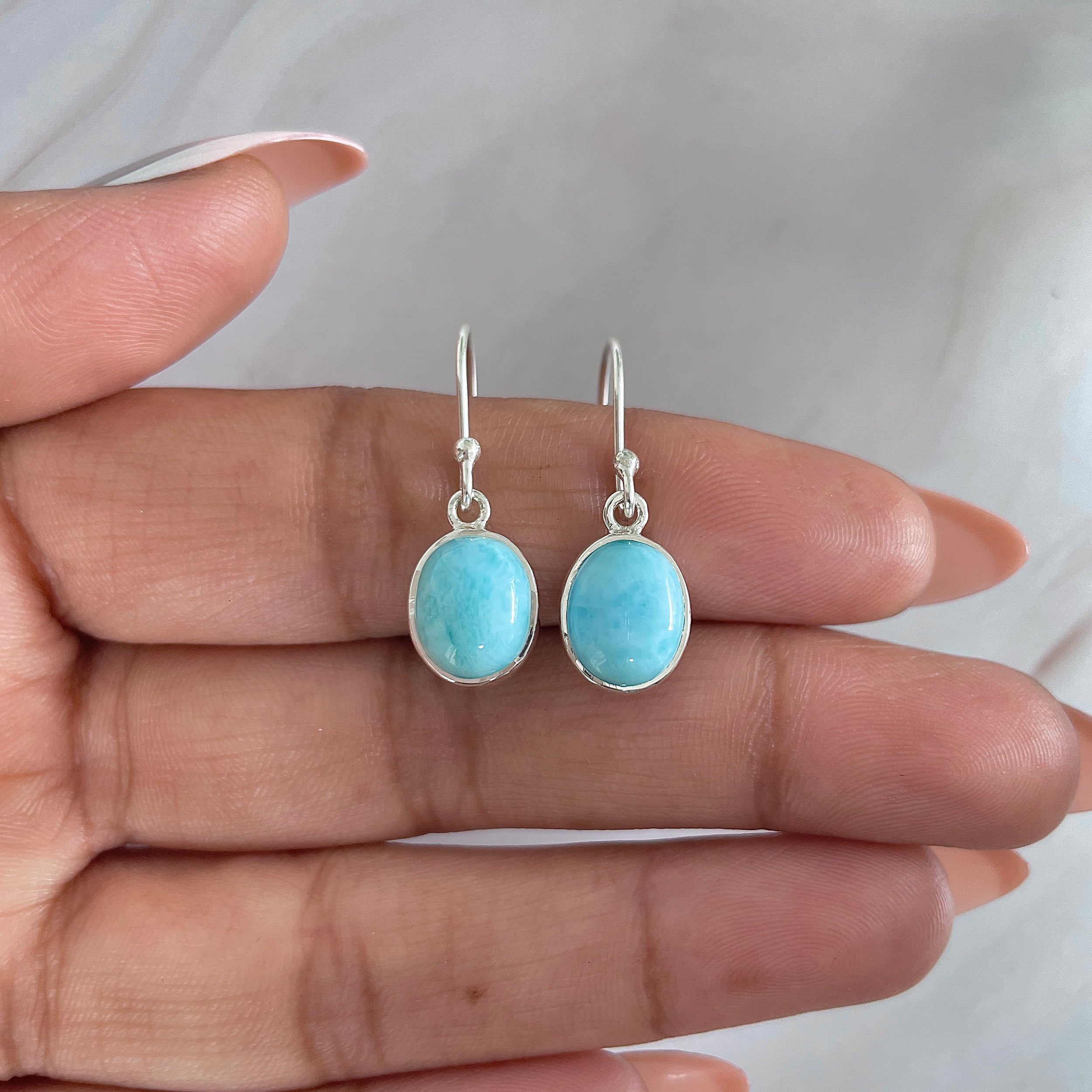 Larimar Earring-(LAR-E-1551.)