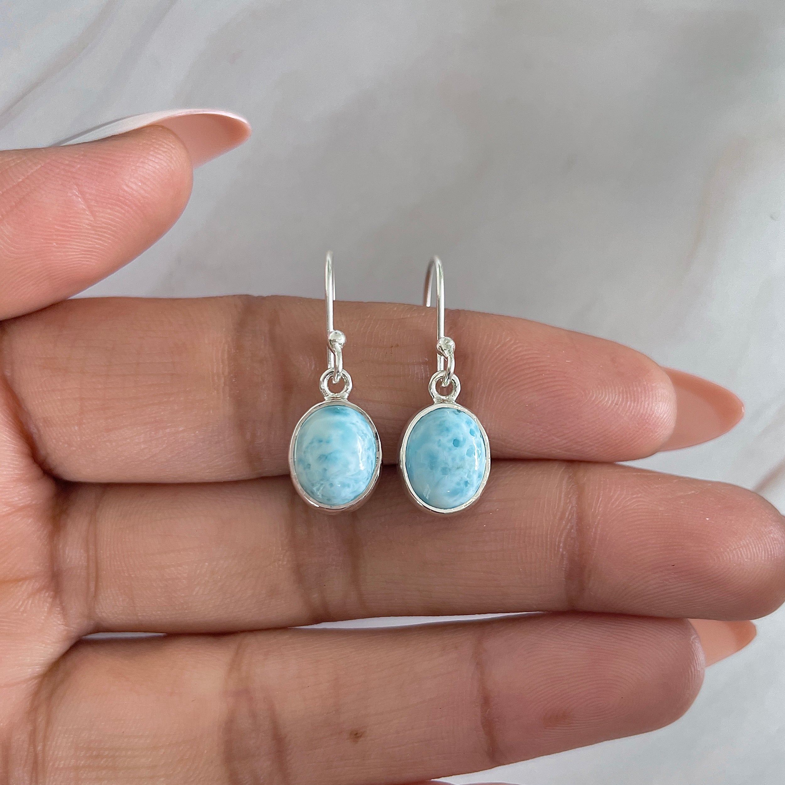 Larimar Earring-(LAR-E-1552.)