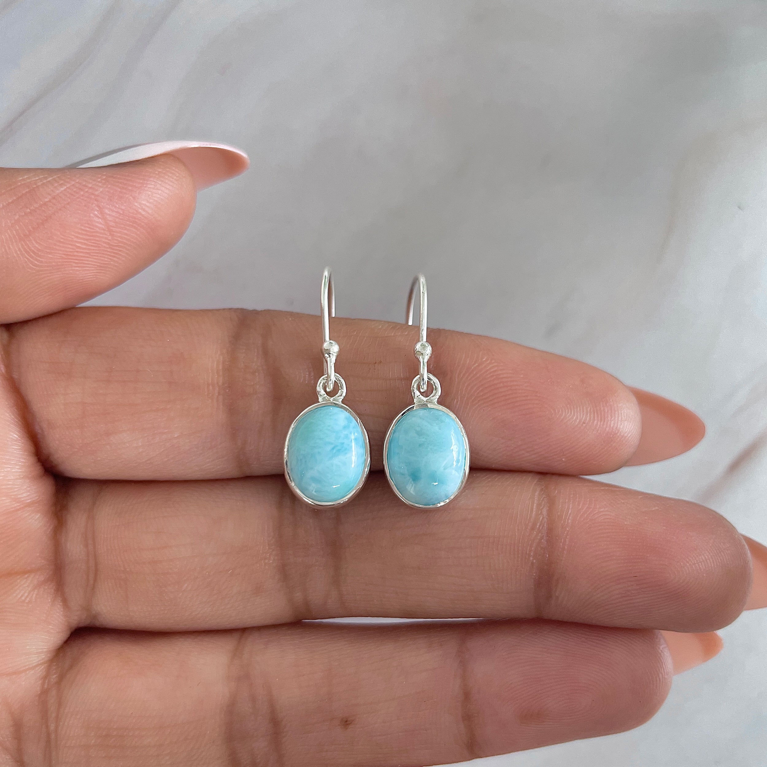 Larimar Earring-(LAR-E-1553.)