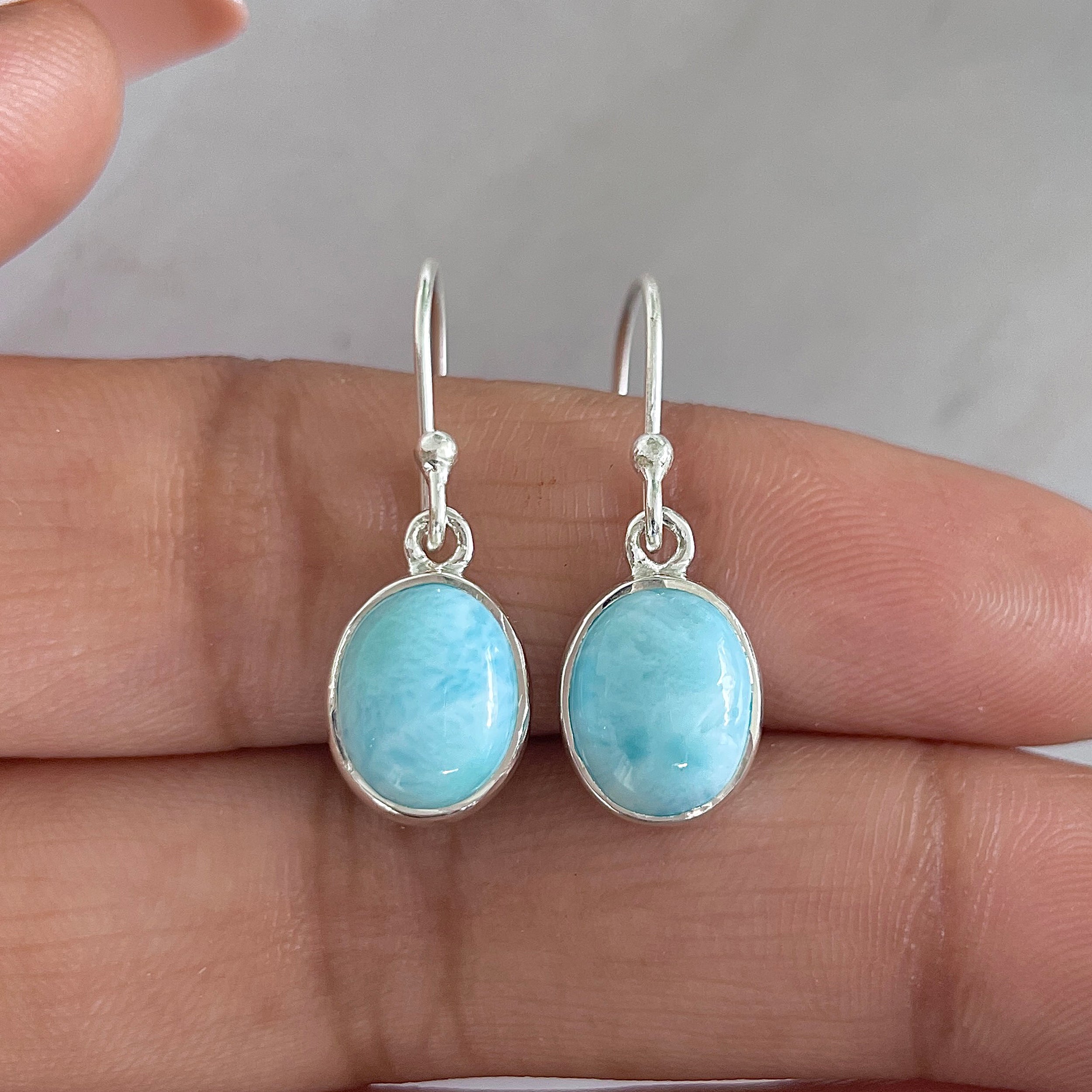 Larimar Earring-(LAR-E-1553.)