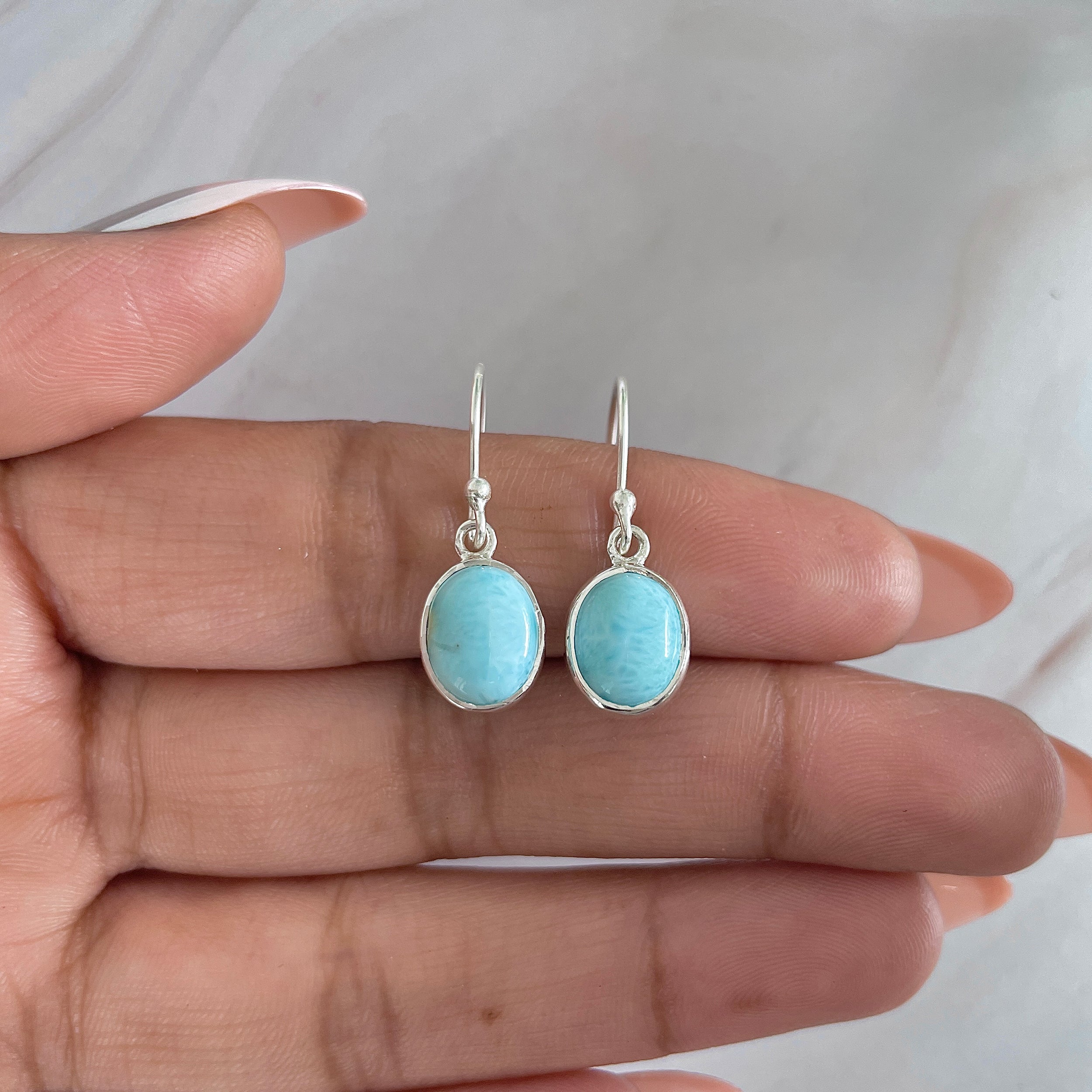 Larimar Earring-(LAR-E-1557.)