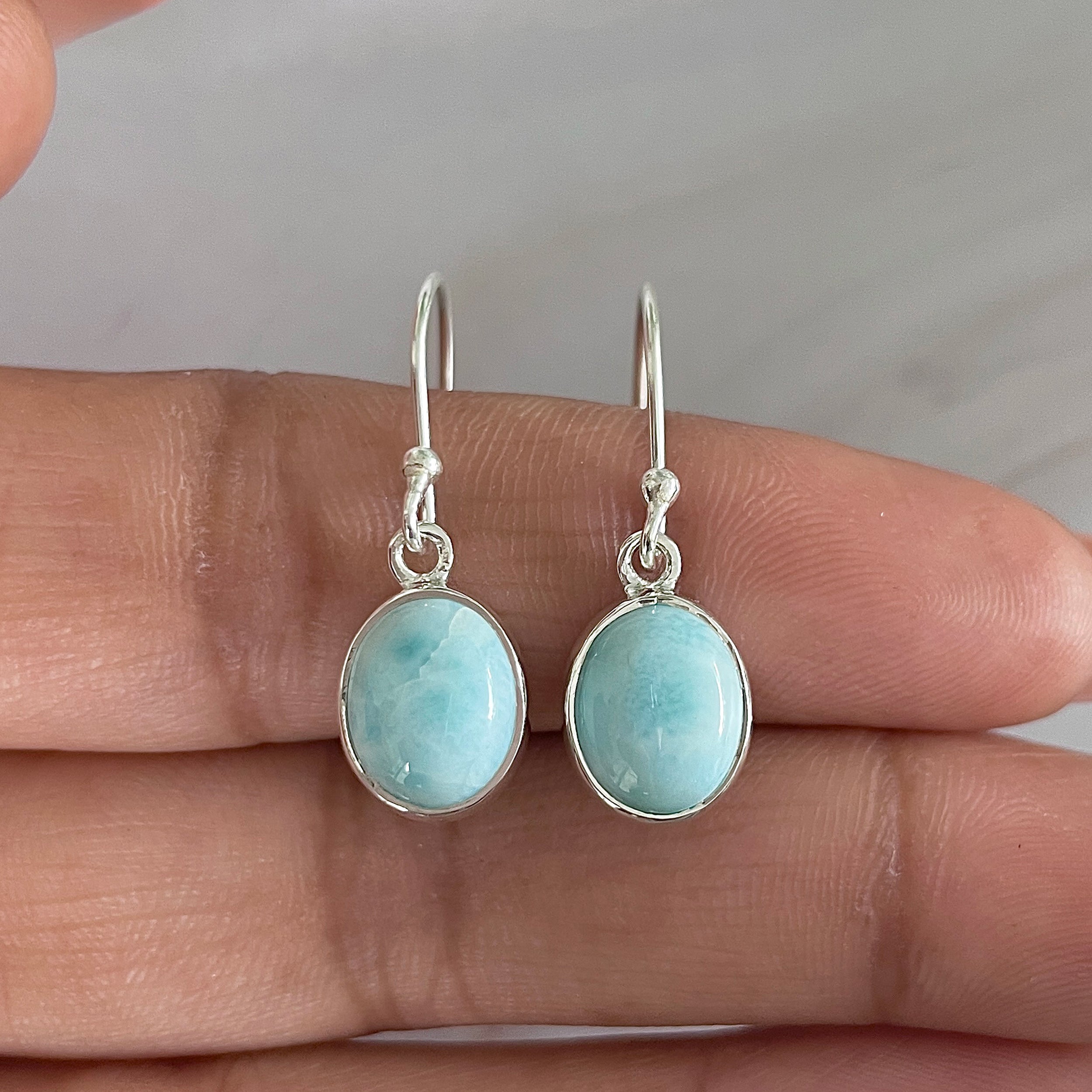 Larimar Earring-(LAR-E-1558.)