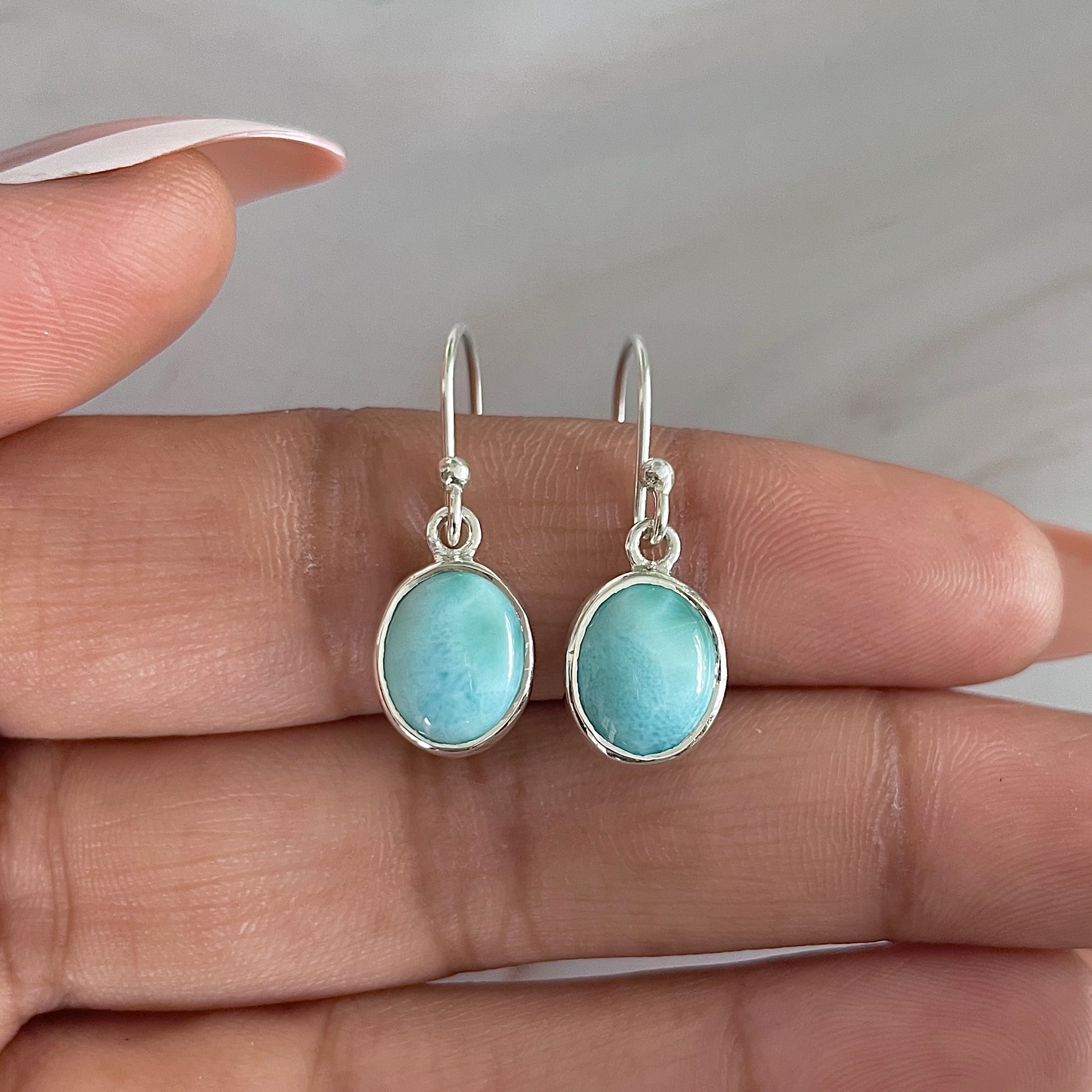 Larimar Earring-(LAR-E-1559.)