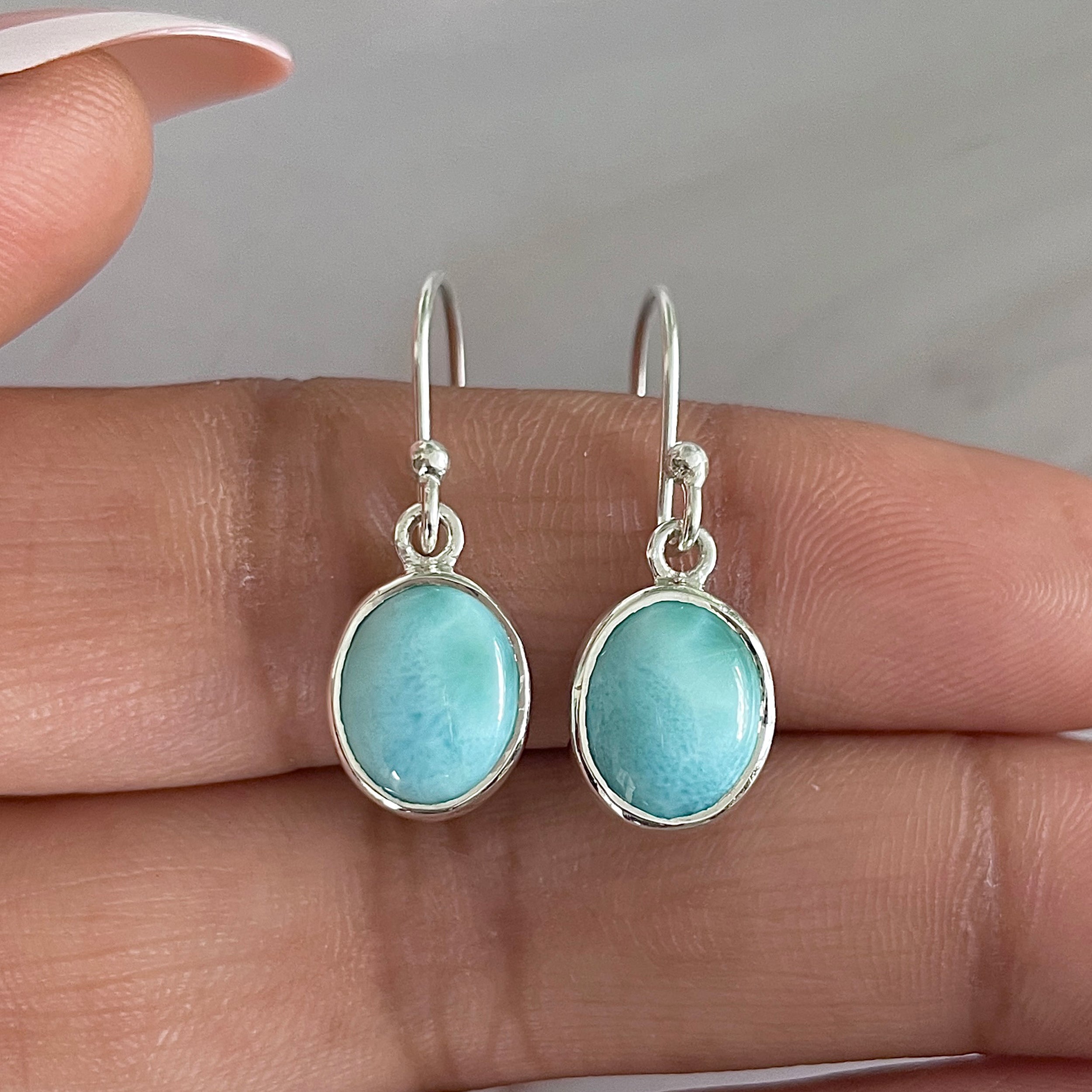 Larimar Earring-(LAR-E-1559.)