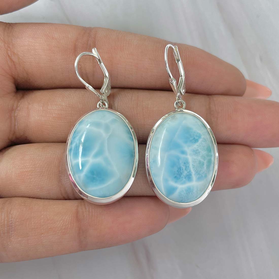 Larimar Earring-(LAR-E-156.)
