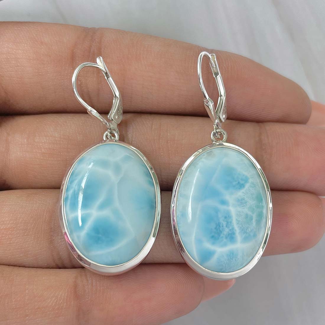 Larimar Earring-(LAR-E-156.)