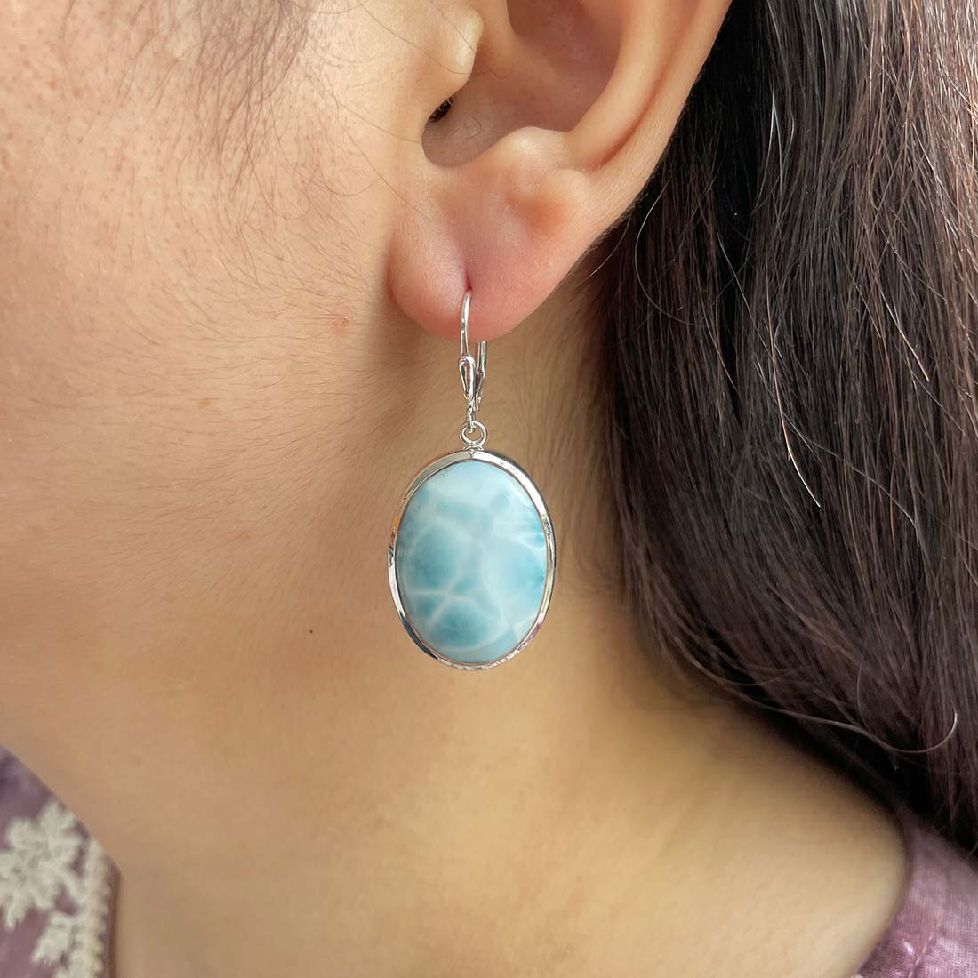 Larimar Earring-(LAR-E-156.)