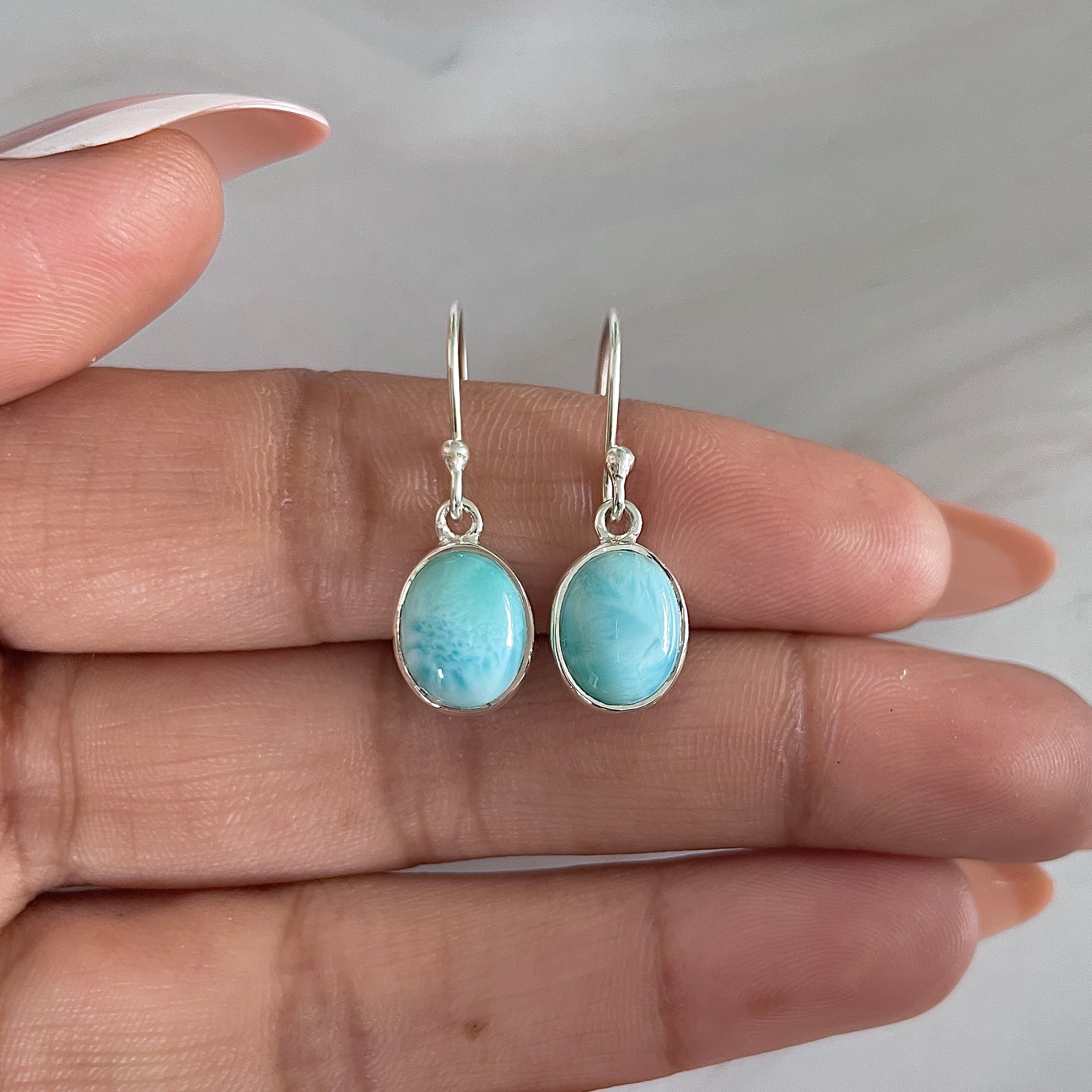 Larimar Earring-(LAR-E-1561.)