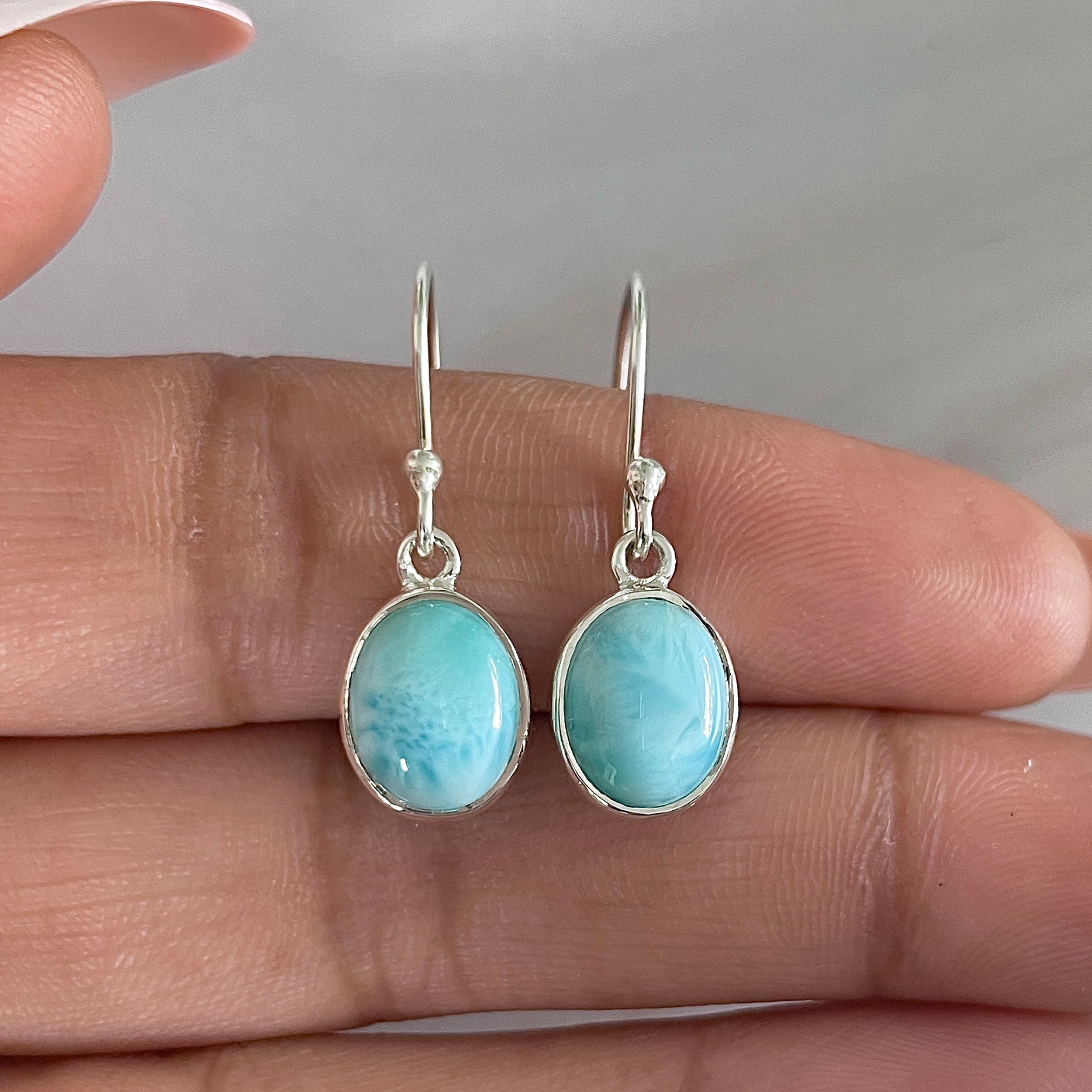 Larimar Earring-(LAR-E-1561.)