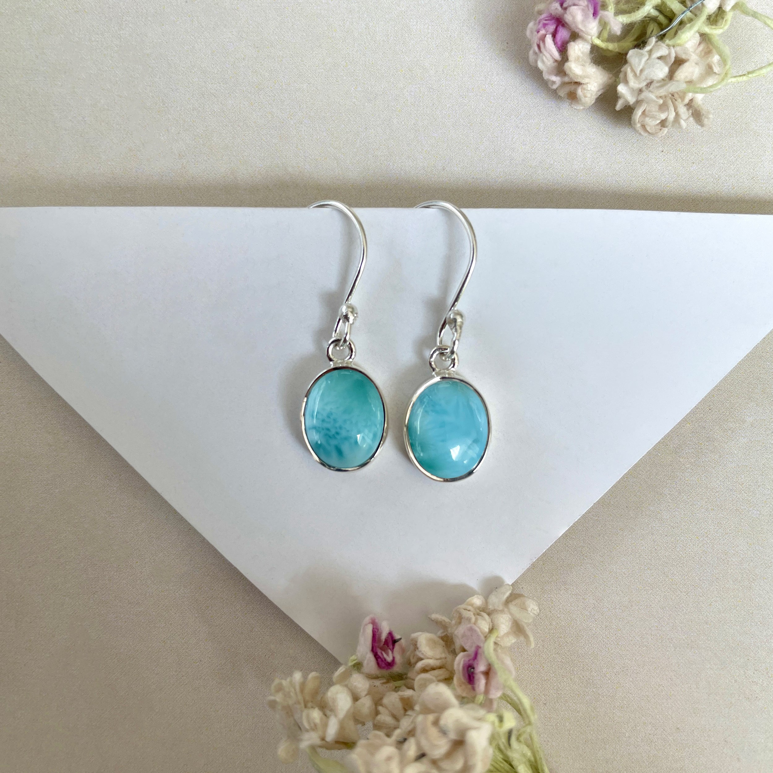 Larimar Earring-(LAR-E-1561.)