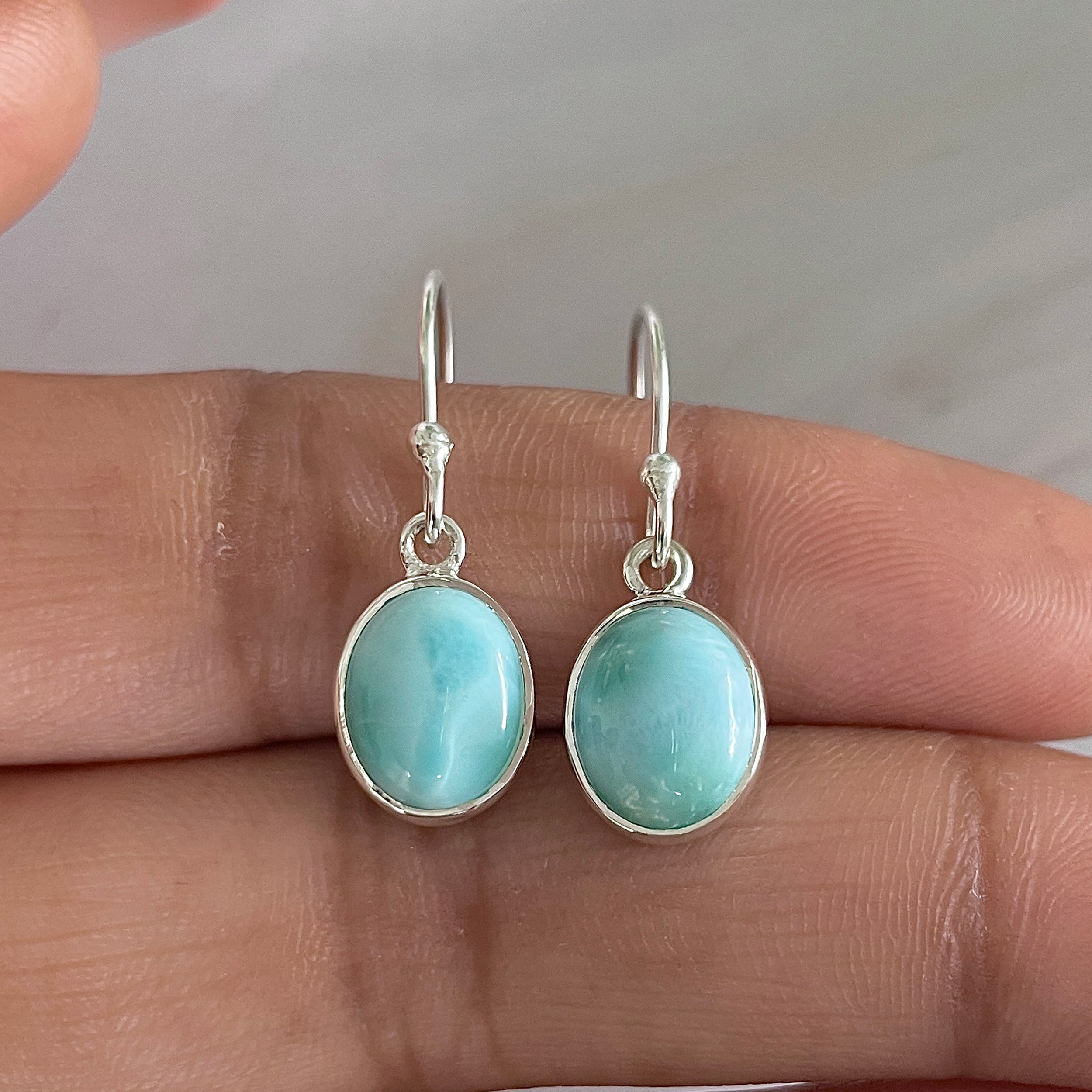 Larimar Earring-(LAR-E-1563.)
